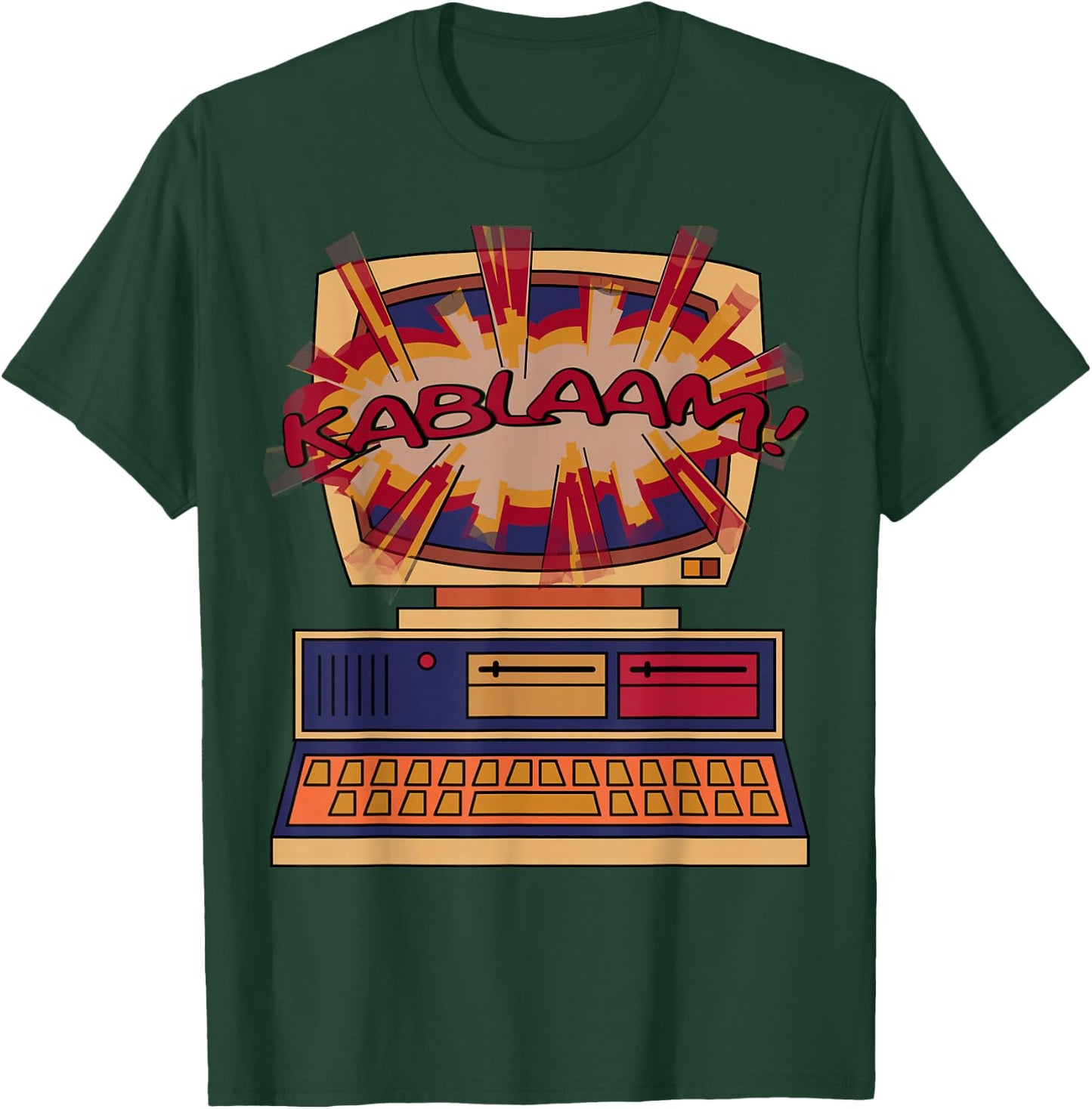 Nerdy Computer Explosion Video Gamer Geek Gift T-Shirt - T-Shirt | Forest