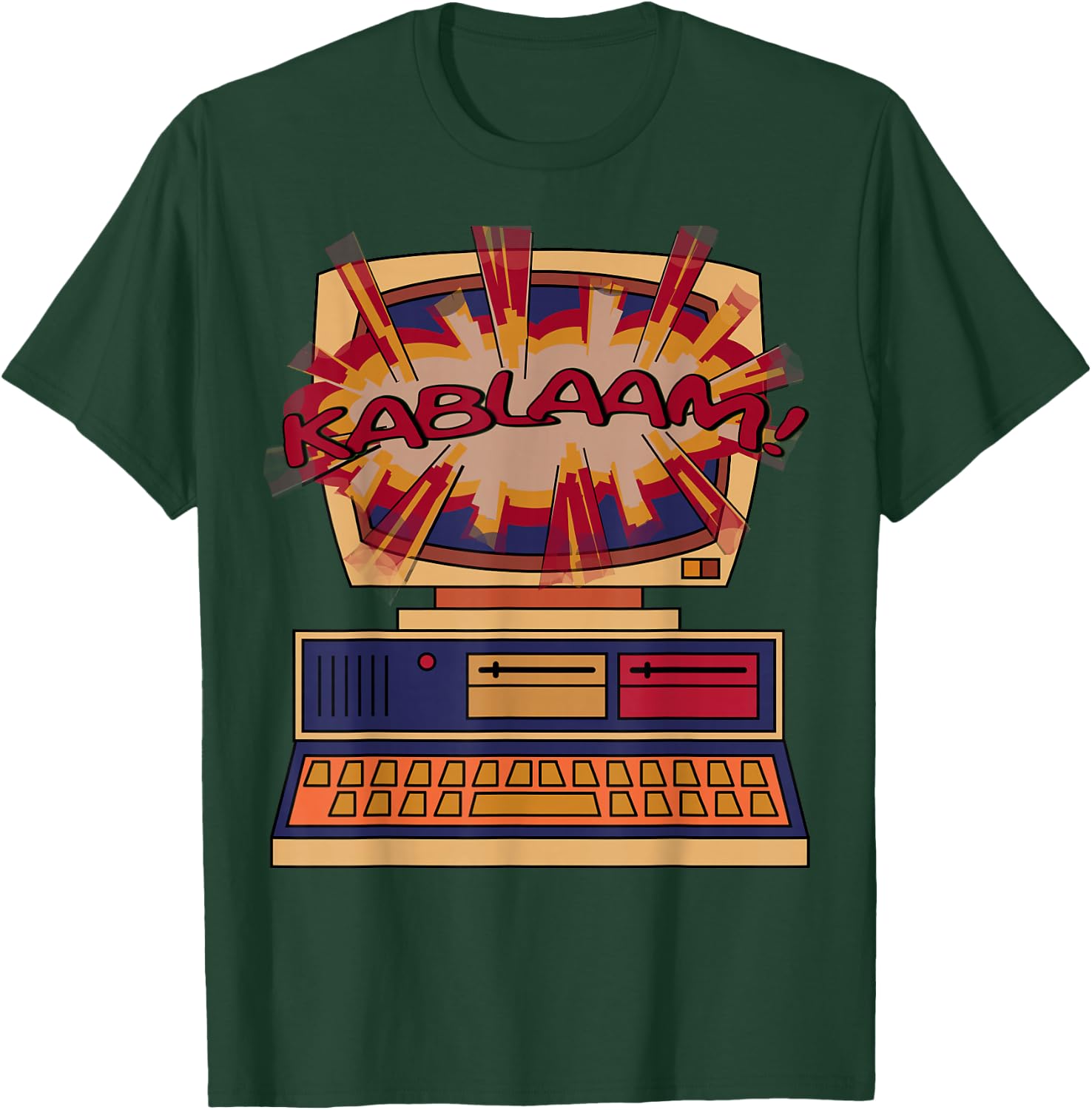 Nerdy Computer Explosion Video Gamer Geek Gift T-Shirt - T-Shirt | Forest