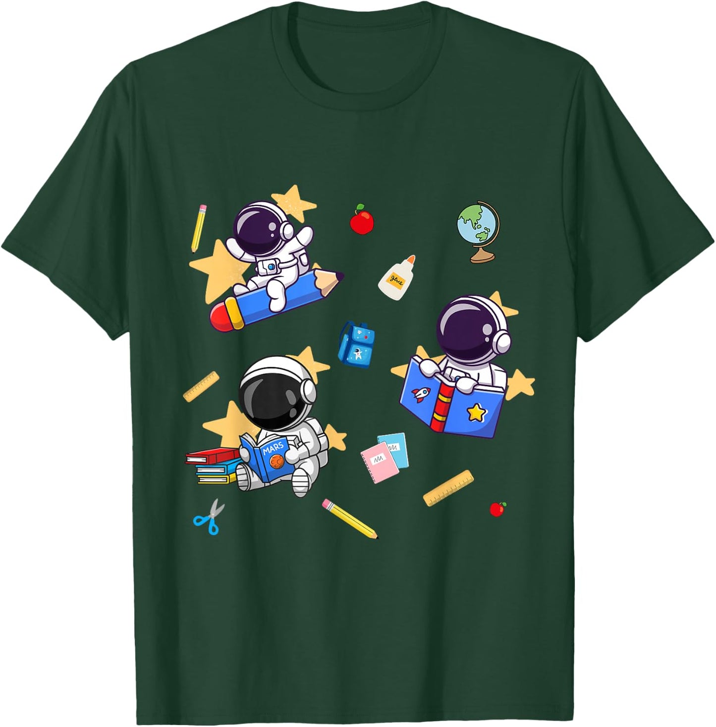 Blast Off to Learning: Back to School Astronaut T-Shirt - T-Shirt | Forest