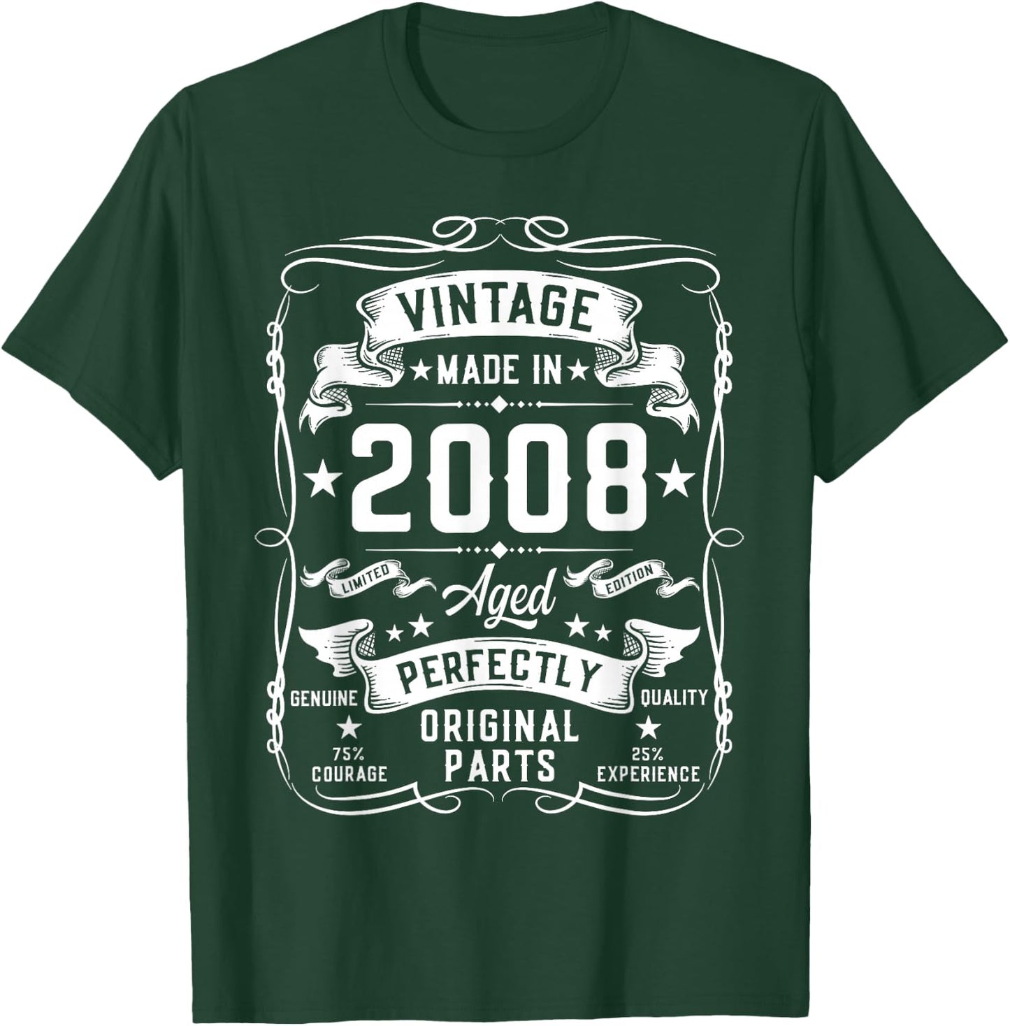Vintage 2008 17 Years Old Gifts for Boys 17yr 17th Birthday T-Shirt - T-Shirt | Forest