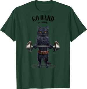 Black Cat Weightlifting in Fitness Gym Men Women Girls Kids T-Shirt - T-Shirt | Forest