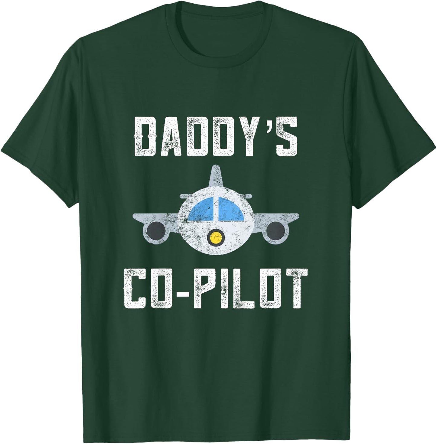 Daddys Copilot Toddler Dad Pilot In Training Daughter Son T-Shirt - T-Shirt | Forest