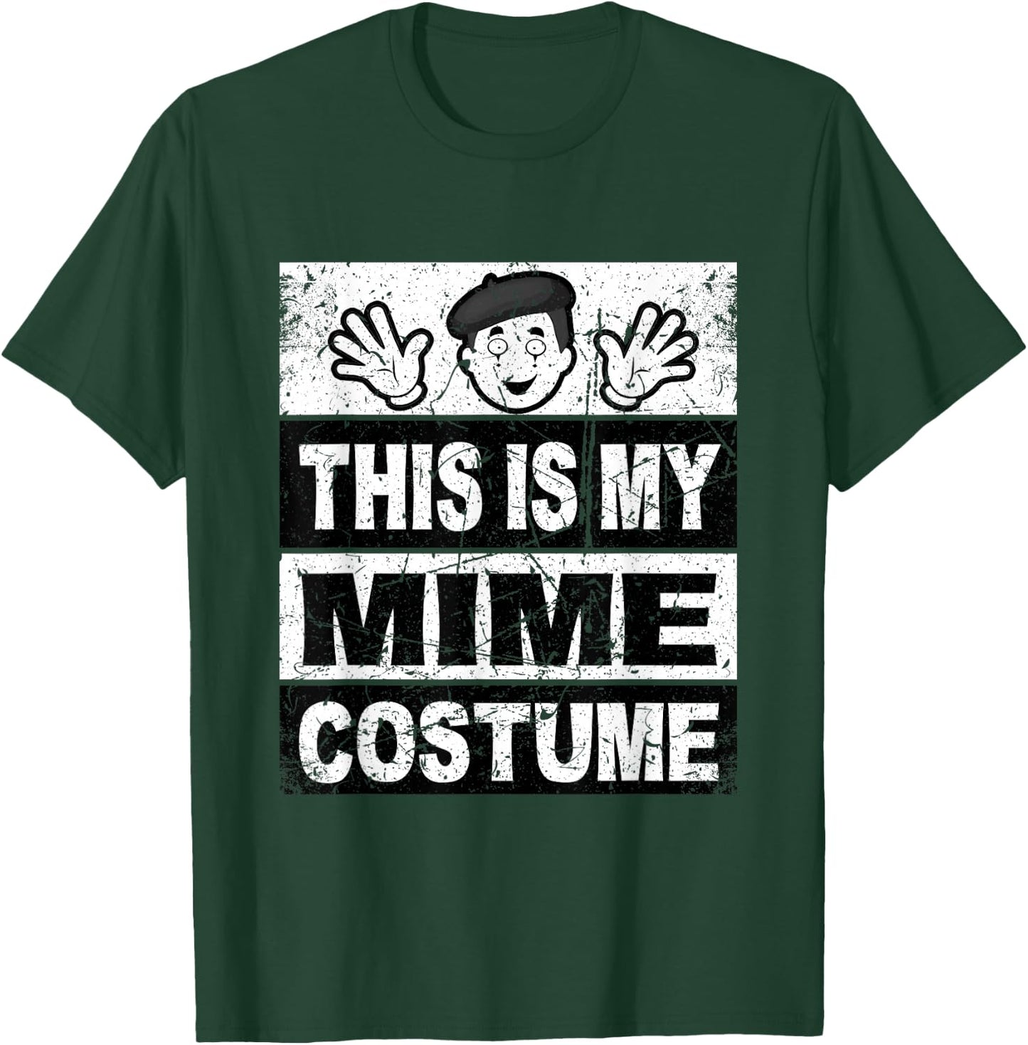 Retro Mime Costume Shirt Boys Mask Lazy Outfit T-Shirt - T-Shirt | Forest
