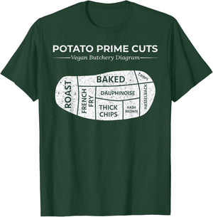 Potato Prime Cuts Funny Vegan Gift T-Shirt - T-Shirt | Forest