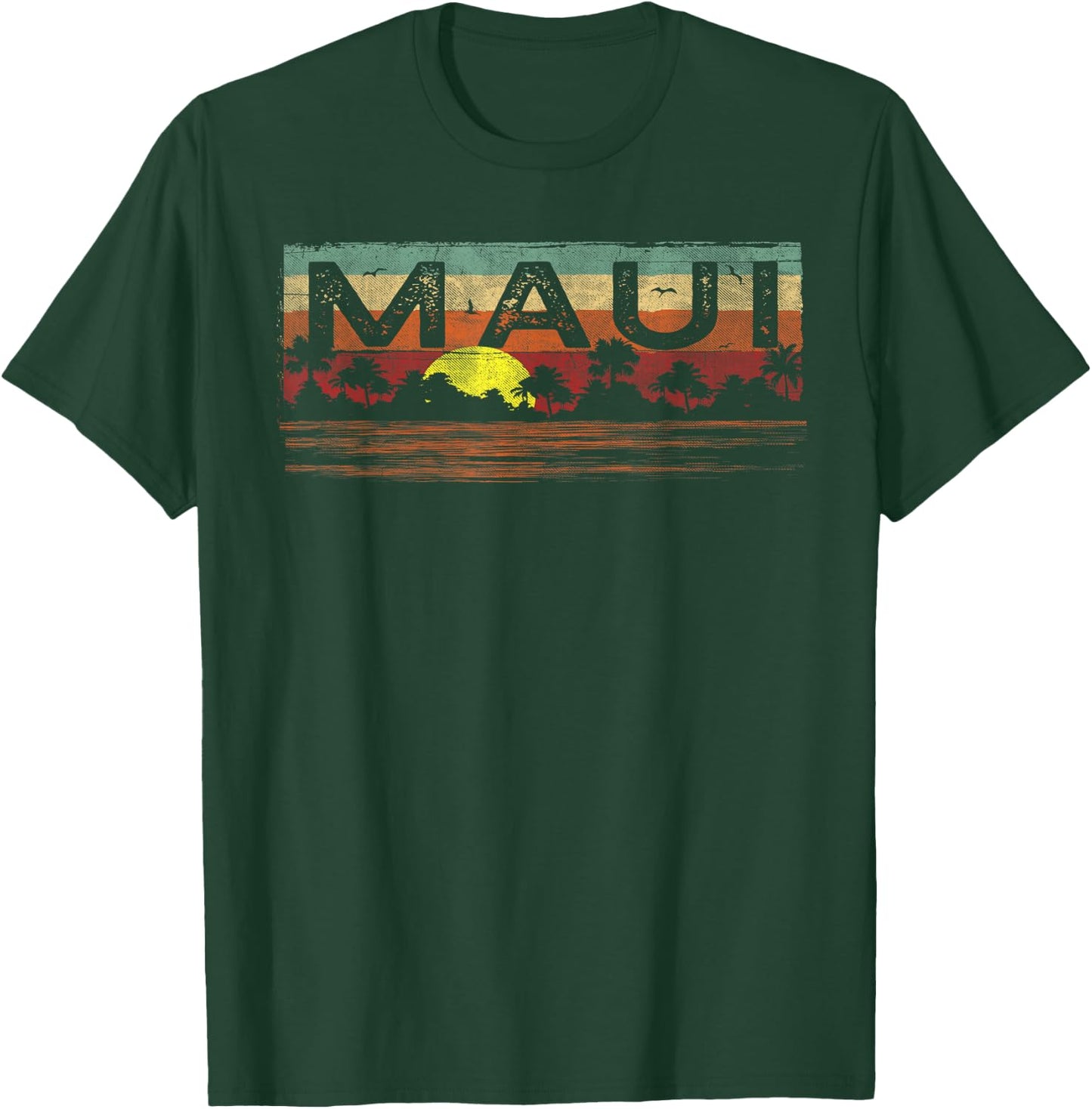 Vintage Tropical Maui Hawaii Shirt - Maui HI Shirt T-Shirt - T-Shirt | Forest