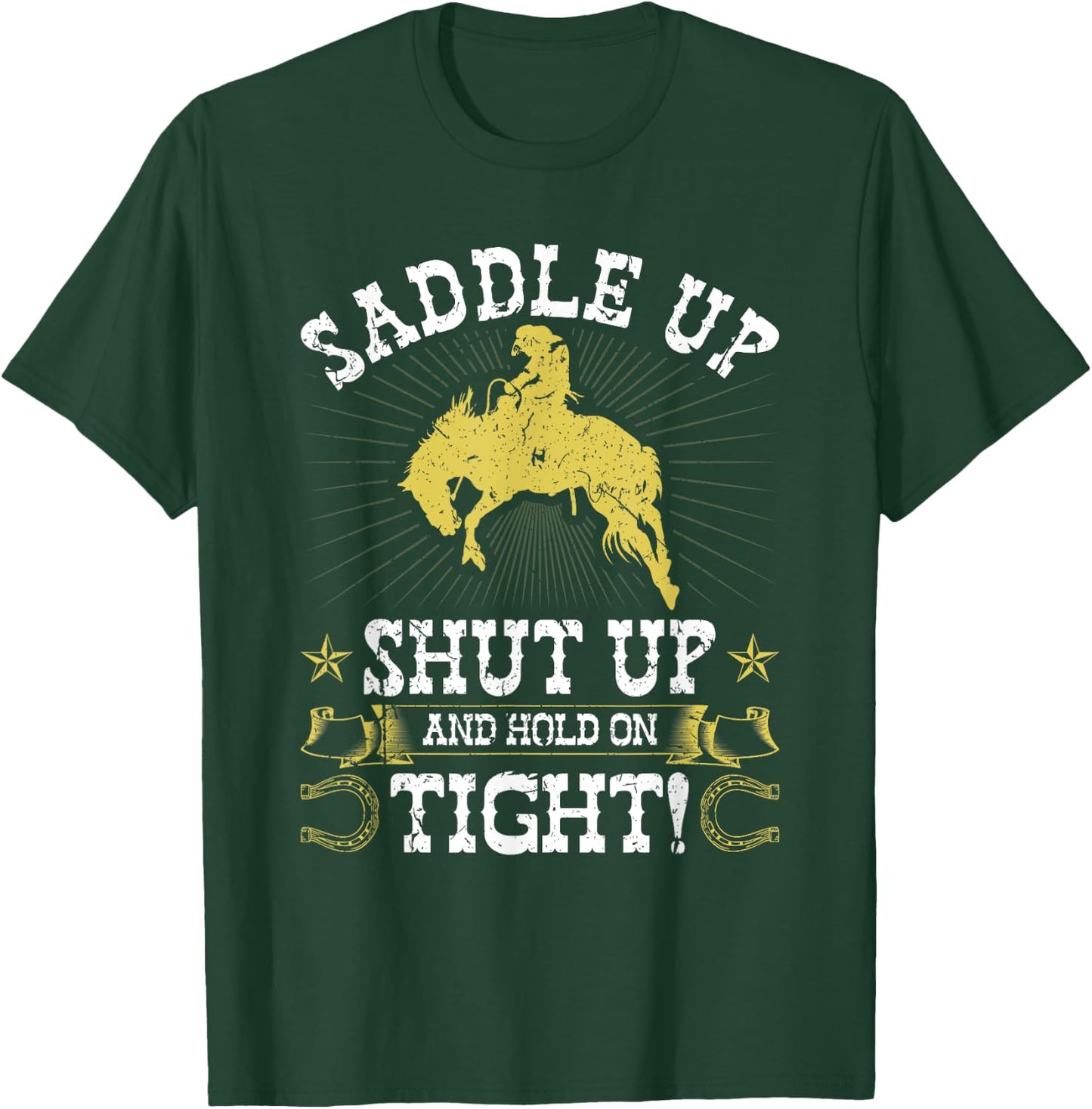 Rodeo Saddle Up, Bronc Riding Cowboy Rodeo Western T-Shirt - T-Shirt | Forest