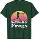 Softball and Frogs Women or Girls Frog T-Shirt - T-Shirt | Forest