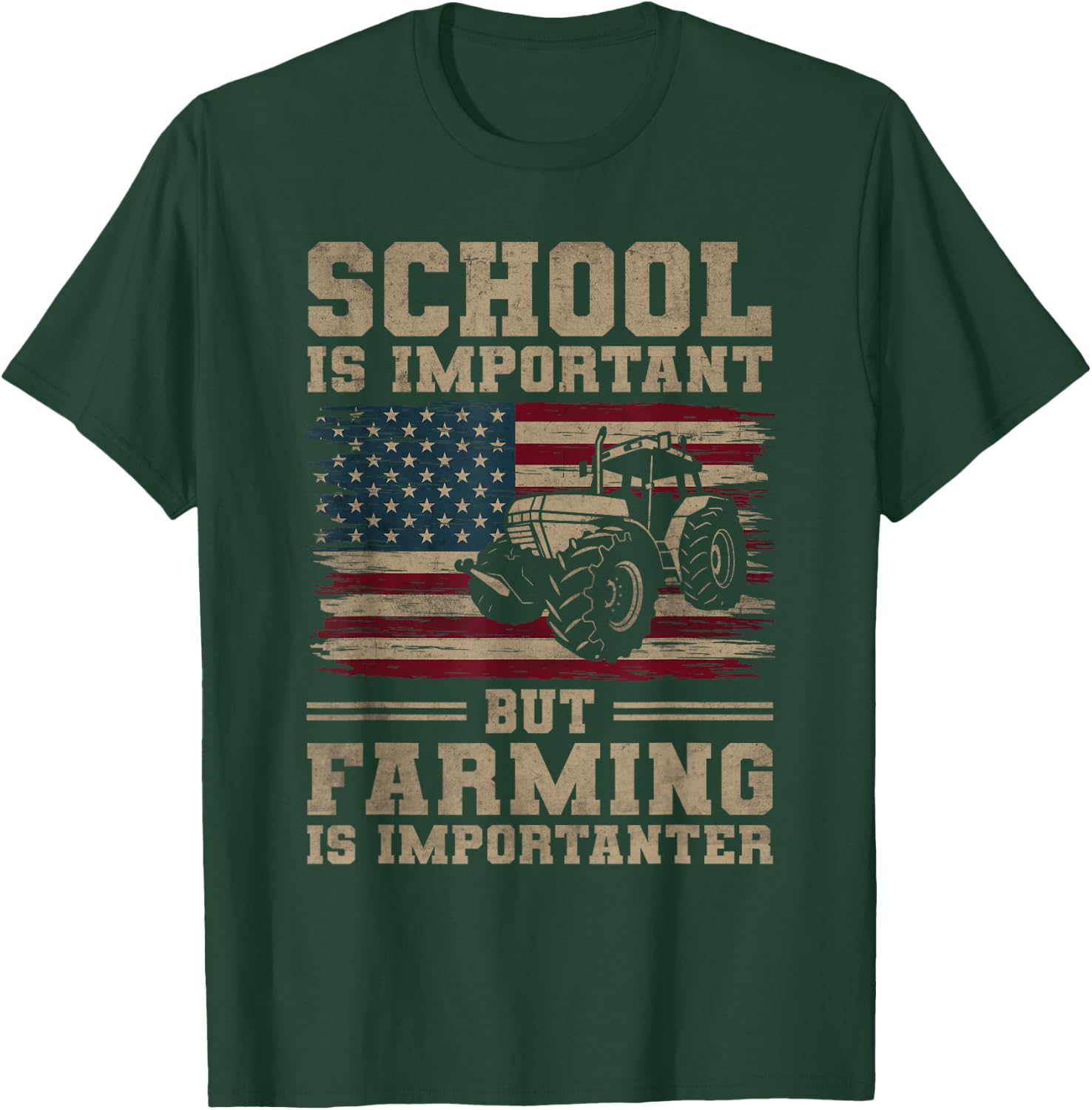 School Is Important But Farming Is Importanter T-Shirt - T-Shirt | Forest