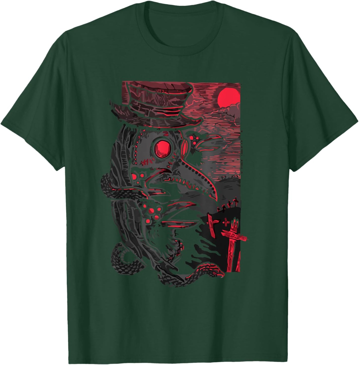 PlagueDoctor Raven Medieval Gothic T-Shirt - T-Shirt | Forest