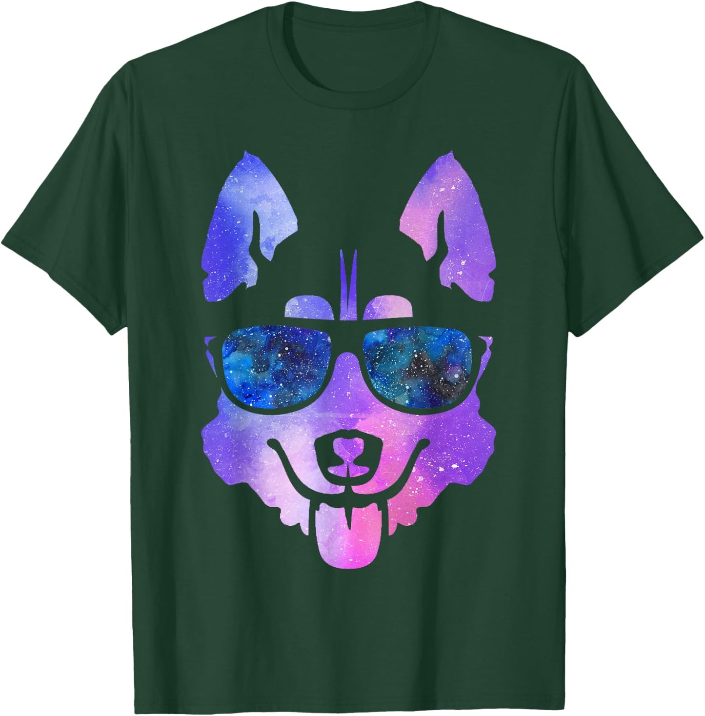 Galaxy Husky Dog Galaxy Space Dog Shirt Women Girls Kids T-Shirt - T-Shirt | Forest