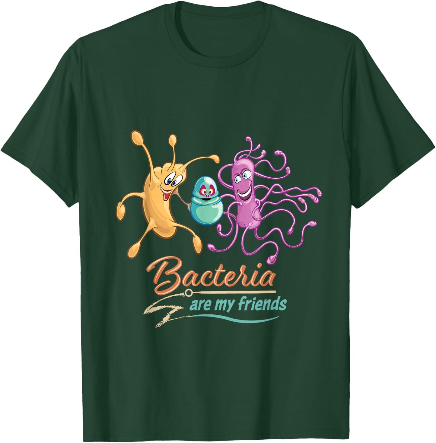Microbiology - Bacteria Are My Friends Retro Culture Cartoon T-Shirt - T-Shirt | Forest