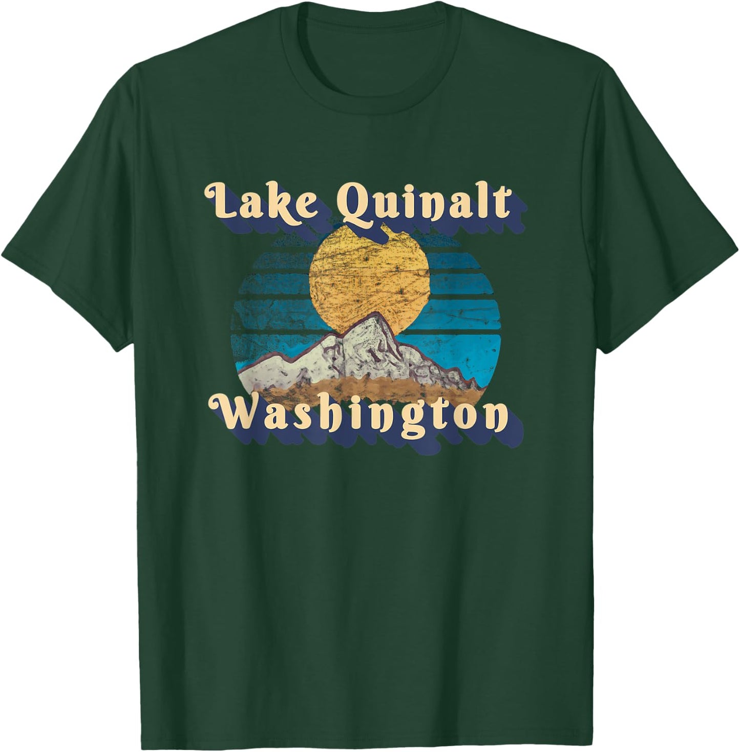 Sunset Scenery Lake Quinalt Washington T-Shirt - T-Shirt | Forest
