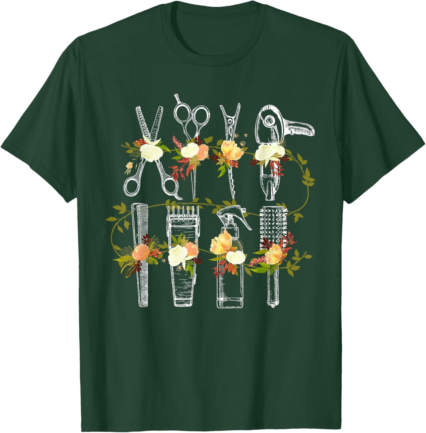 Funny Hair Stylist Tools Gift Hairdresser Women Barber Shop T-Shirt - T-Shirt | Forest