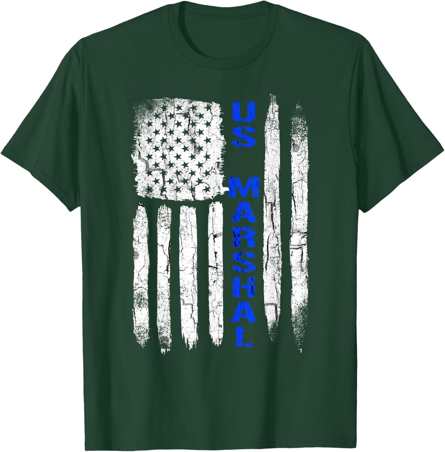 Thin Blue Line Flag American U.S. Marshal Shirt T-Shirt - T-Shirt | Forest