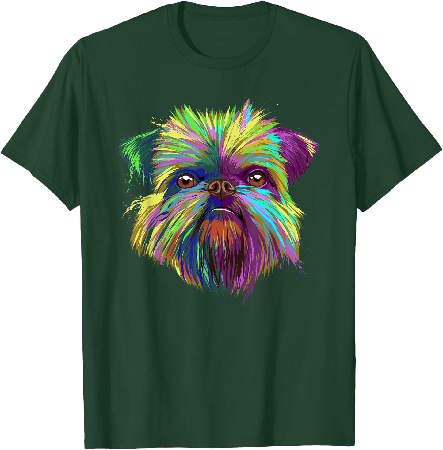 Colourful Dog Brussels Griffon T-Shirt - T-Shirt | Forest