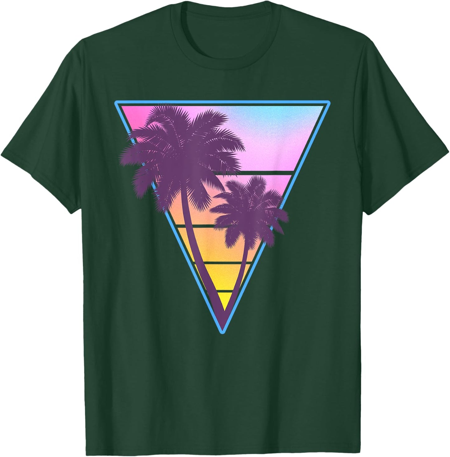 Vaporwave Aesthetic Sunset 1990s 1980s Retro Palm Tree Beach Men Women Kids T-Shirt - T-Shirt | Forest