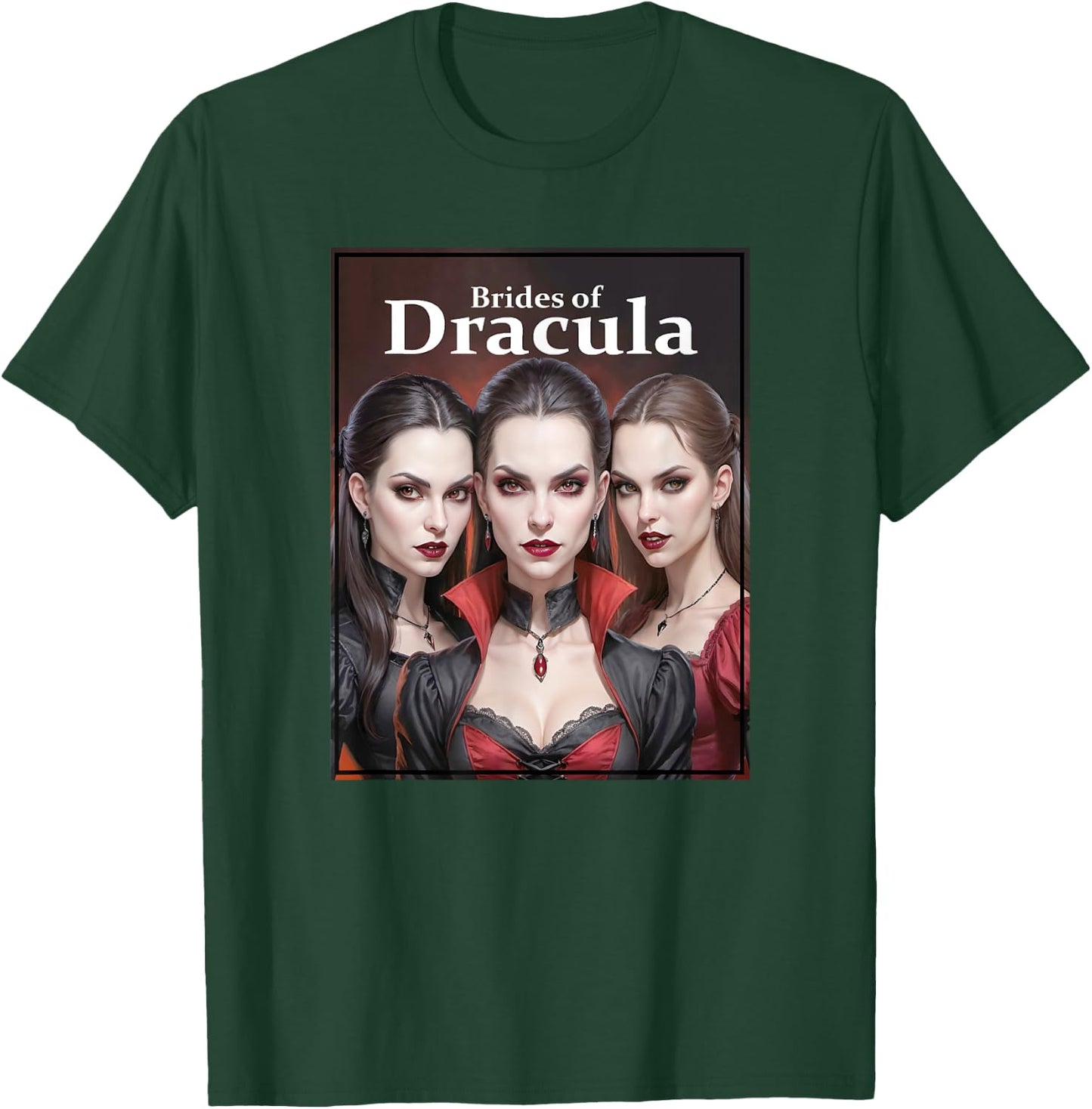 Dracula's Brides - Seductive Vampire Sisters T-Shirt - T-Shirt | Forest