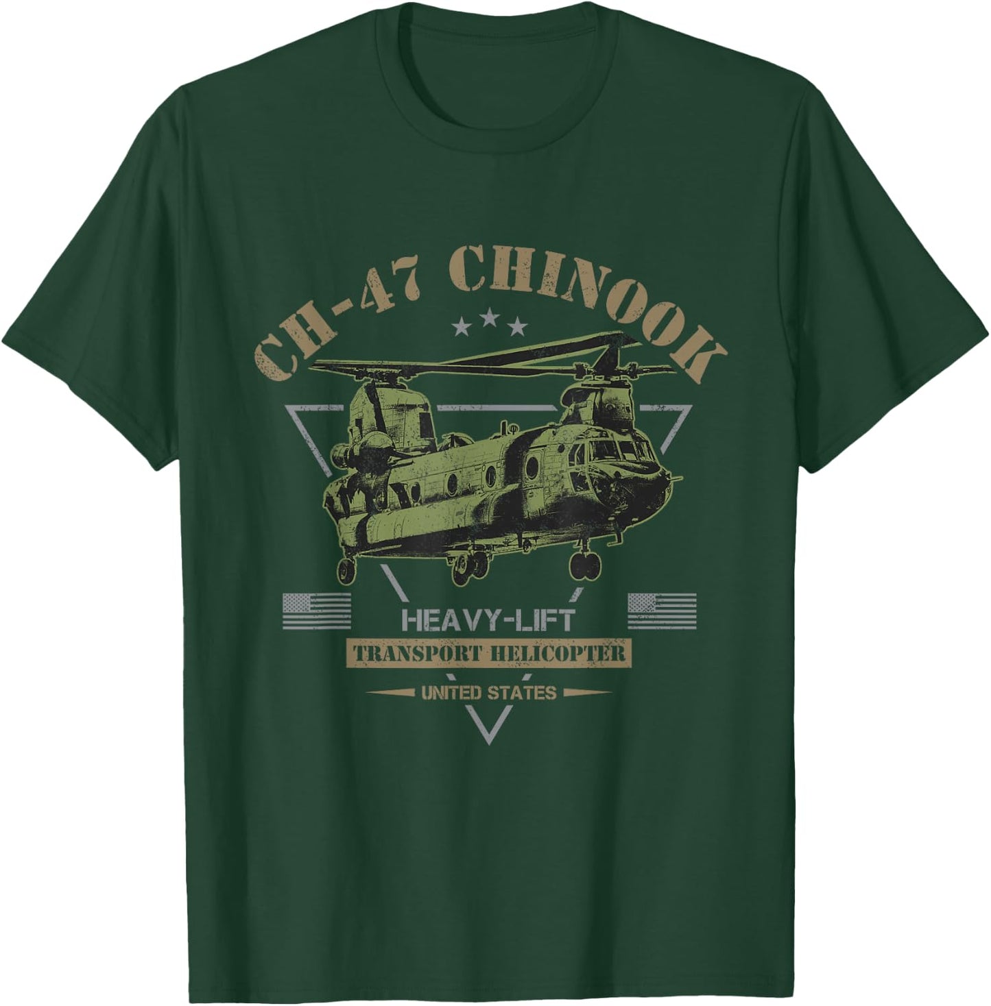 CH-47 Chinook Helicopter T-Shirt - T-Shirt | Forest