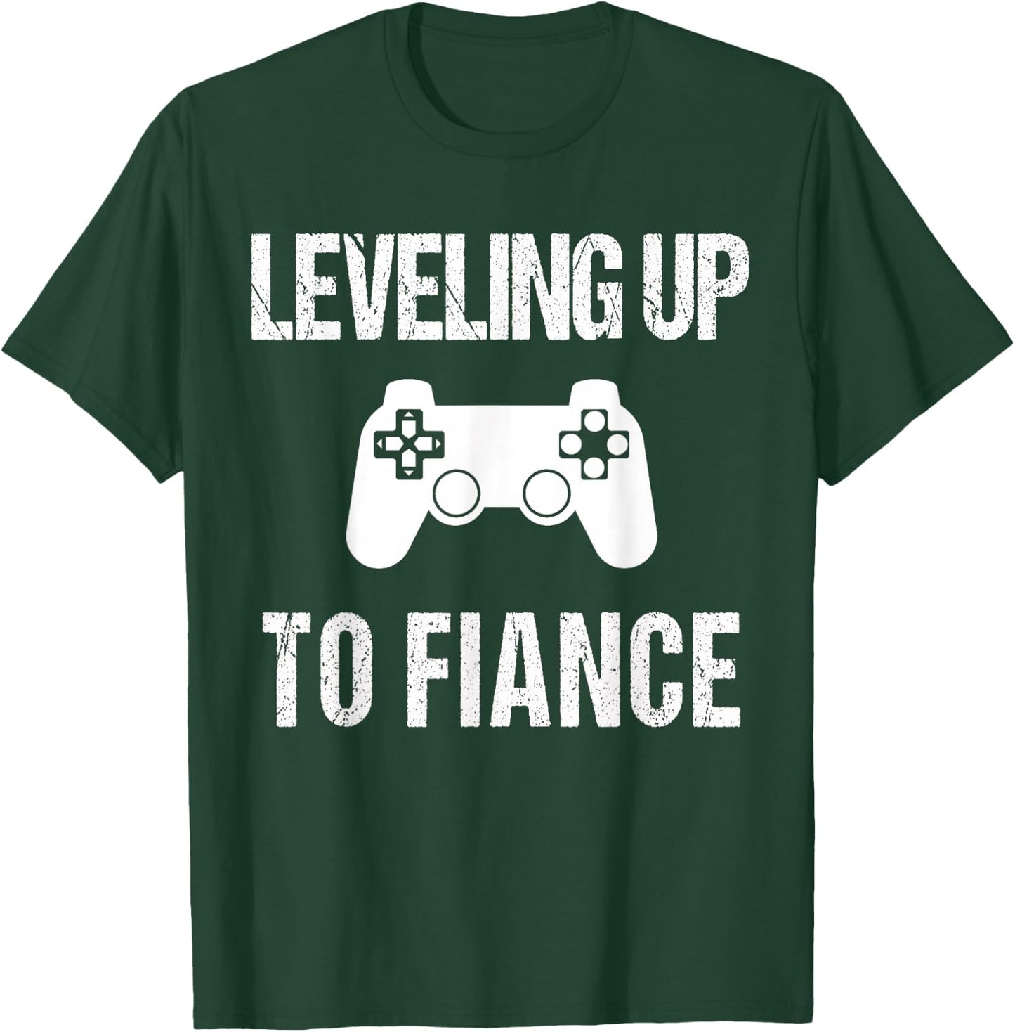 Leveling Up to Fiance | New Fiance Video Gamer T-Shirt - T-Shirt | Forest