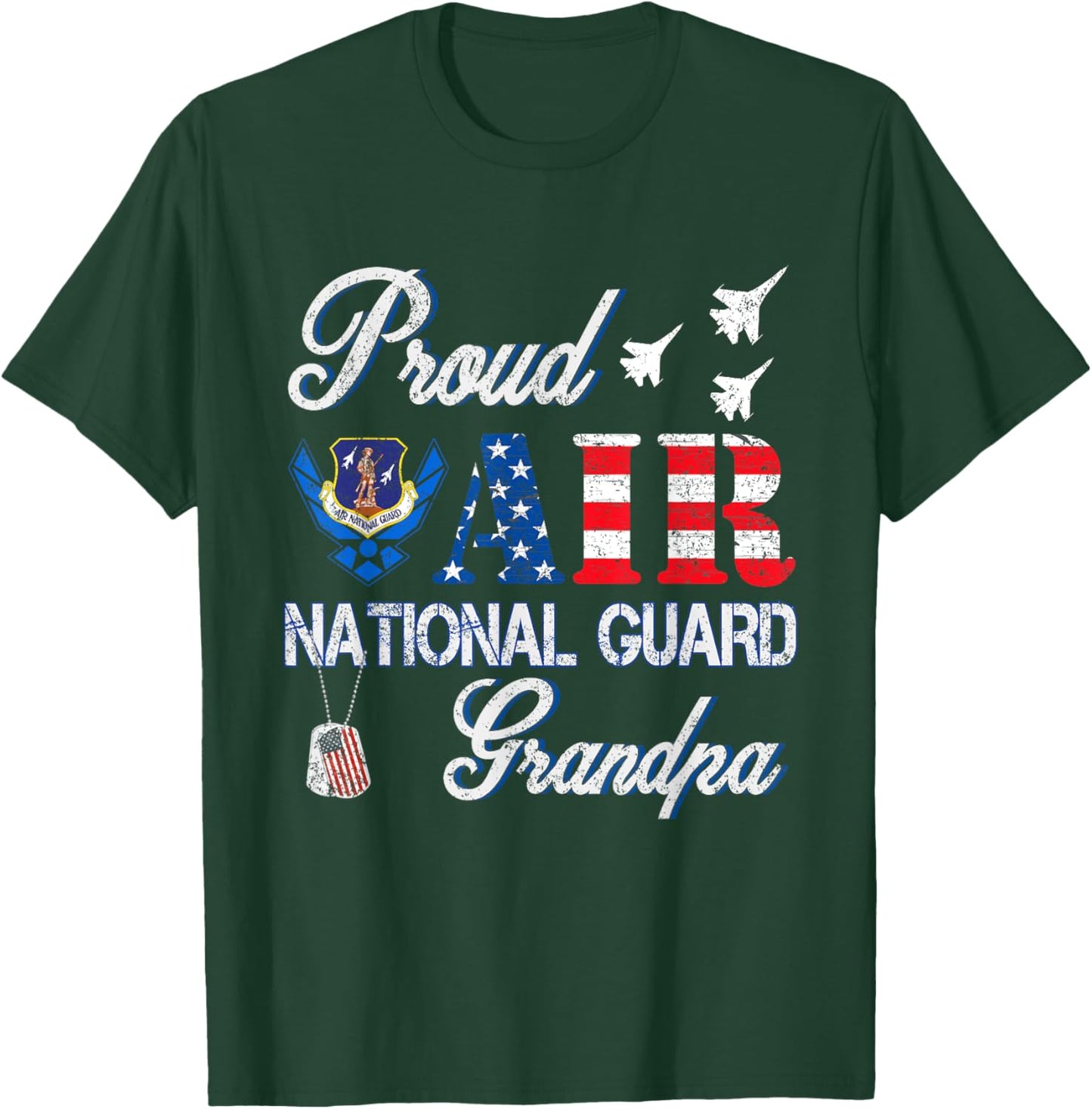 Proud Air National Guard Grandpa Air Force Veterans Day T-Shirt - T-Shirt | Forest