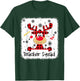 Teacher Squad Cute Red Plaid Reindeer Snow Lover Christmas T-Shirt - T-Shirt | Forest