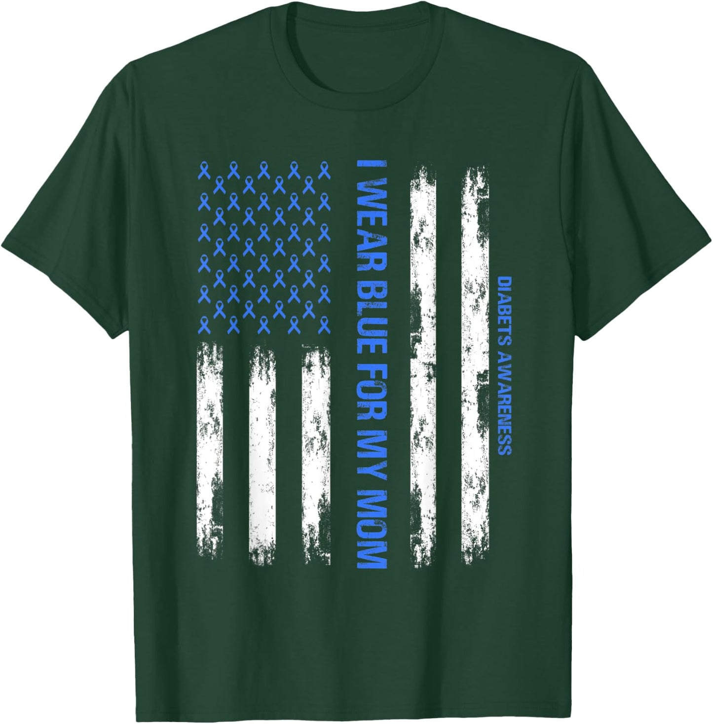 I Wear Blue For My Mom Diabetes Awareness Toddler Son Boys T-Shirt - T-Shirt | Forest