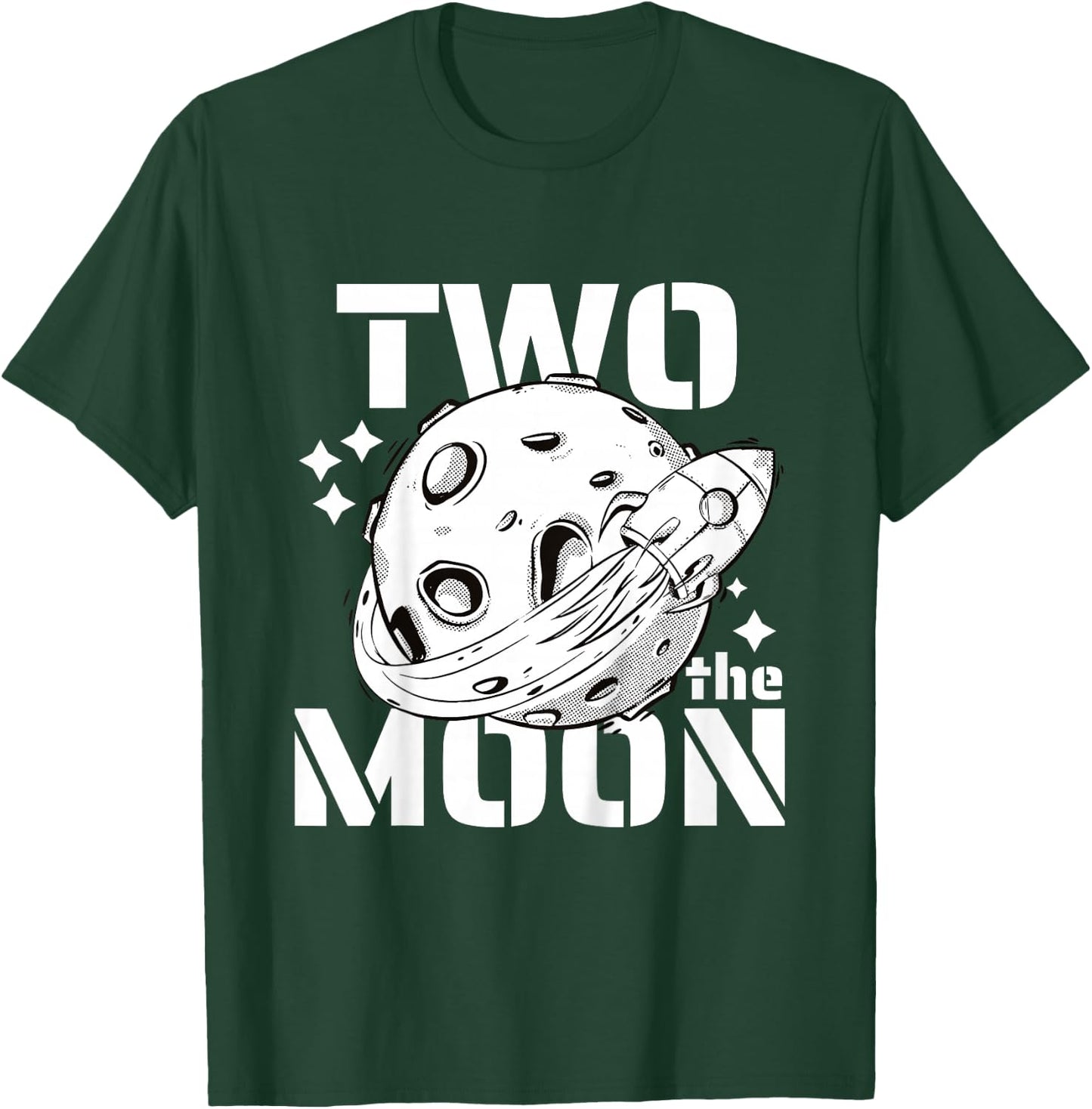 Kids Two The Moon 2 Year Old Birthday Boy Space Astronaut Bday T-Shirt - T-Shirt | Forest
