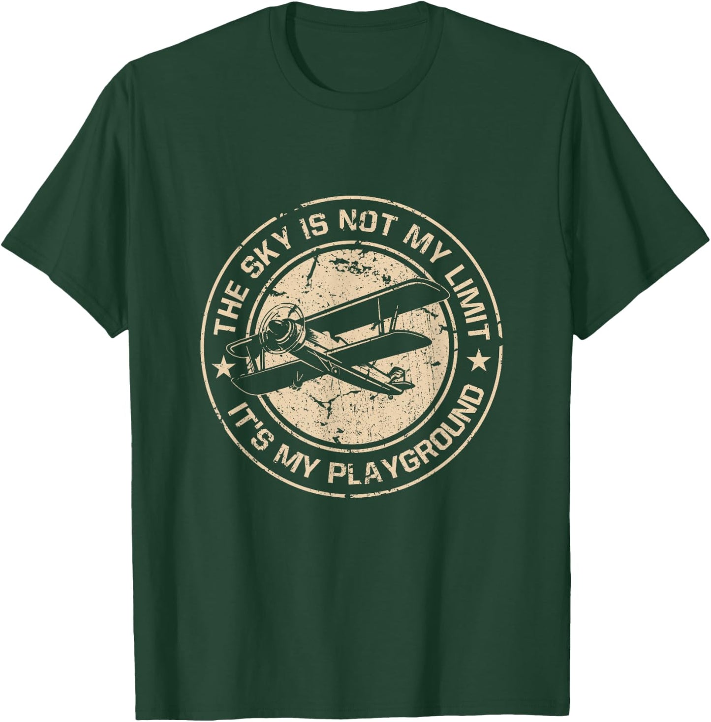 Aeroplane Pilot Sky Is Not My Limit It's My Playground T-Shirt - T-Shirt | Forest