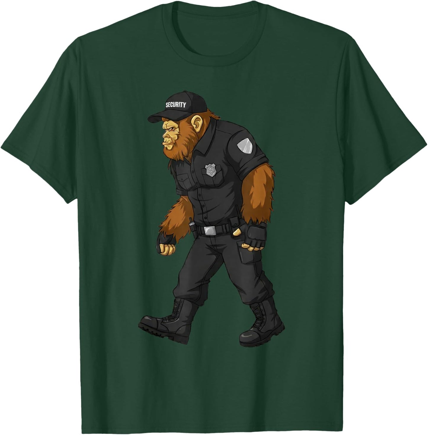 Bigfoot Security Guard Patrol Funny Sasquatch Lover Watching T-Shirt - T-Shirt | Forest