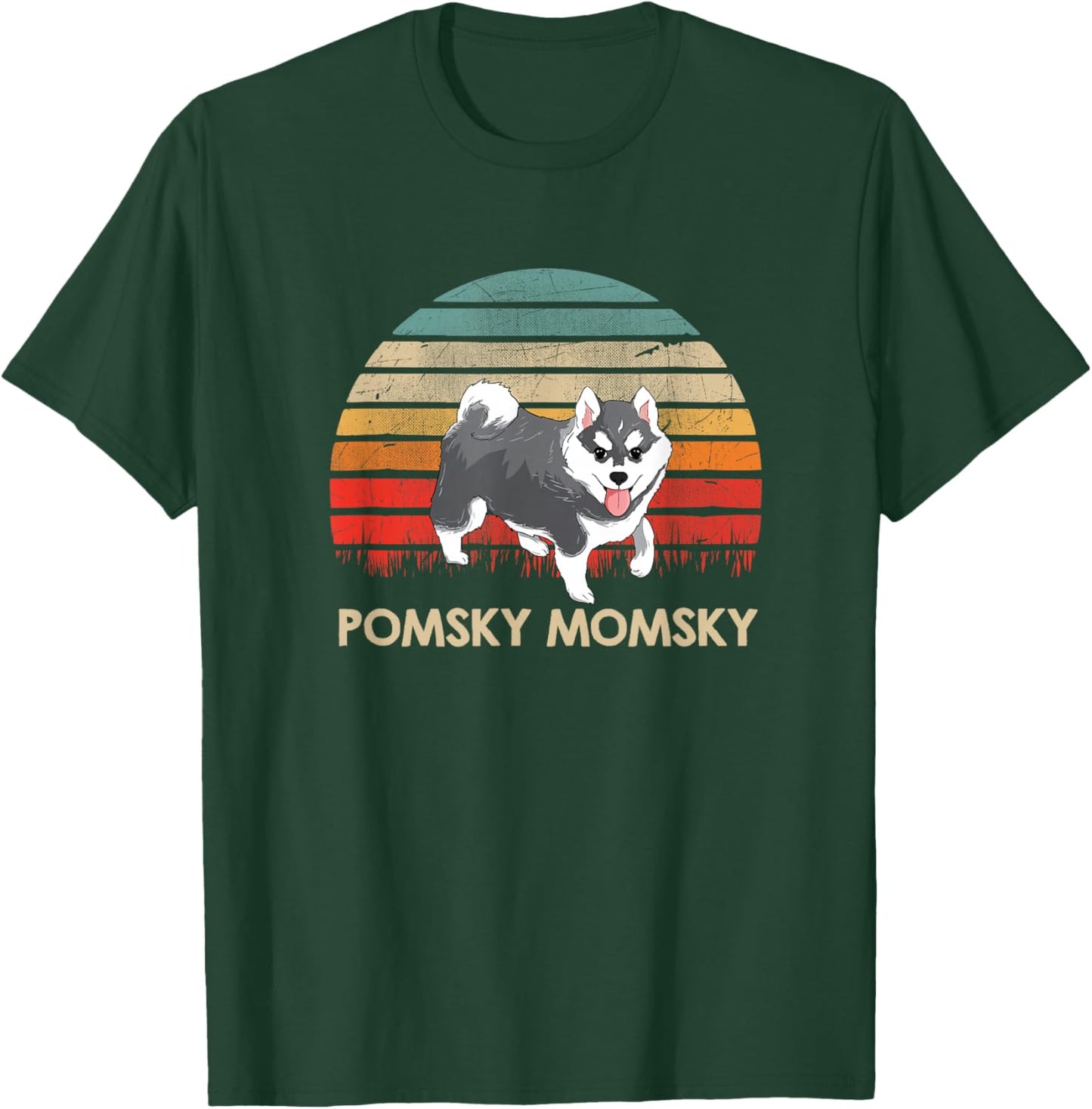 Retro Vintage Pomsky Momsky Pet Pomsky Mommy T-Shirt - T-Shirt | Forest