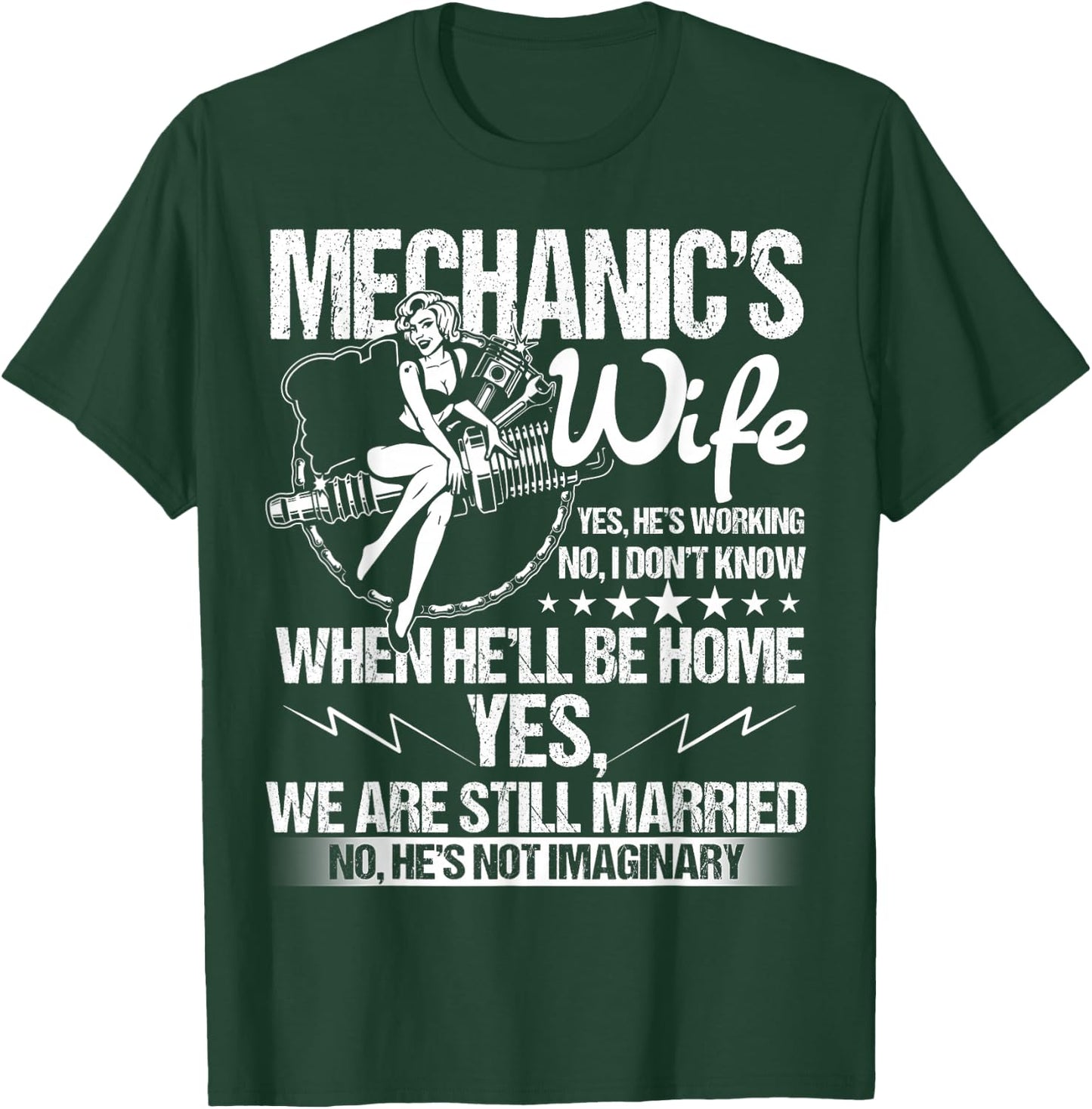 I'm A Mechanic's Wife T Shirt, Mechanic Husband T Shirt T-Shirt - T-Shirt | Forest