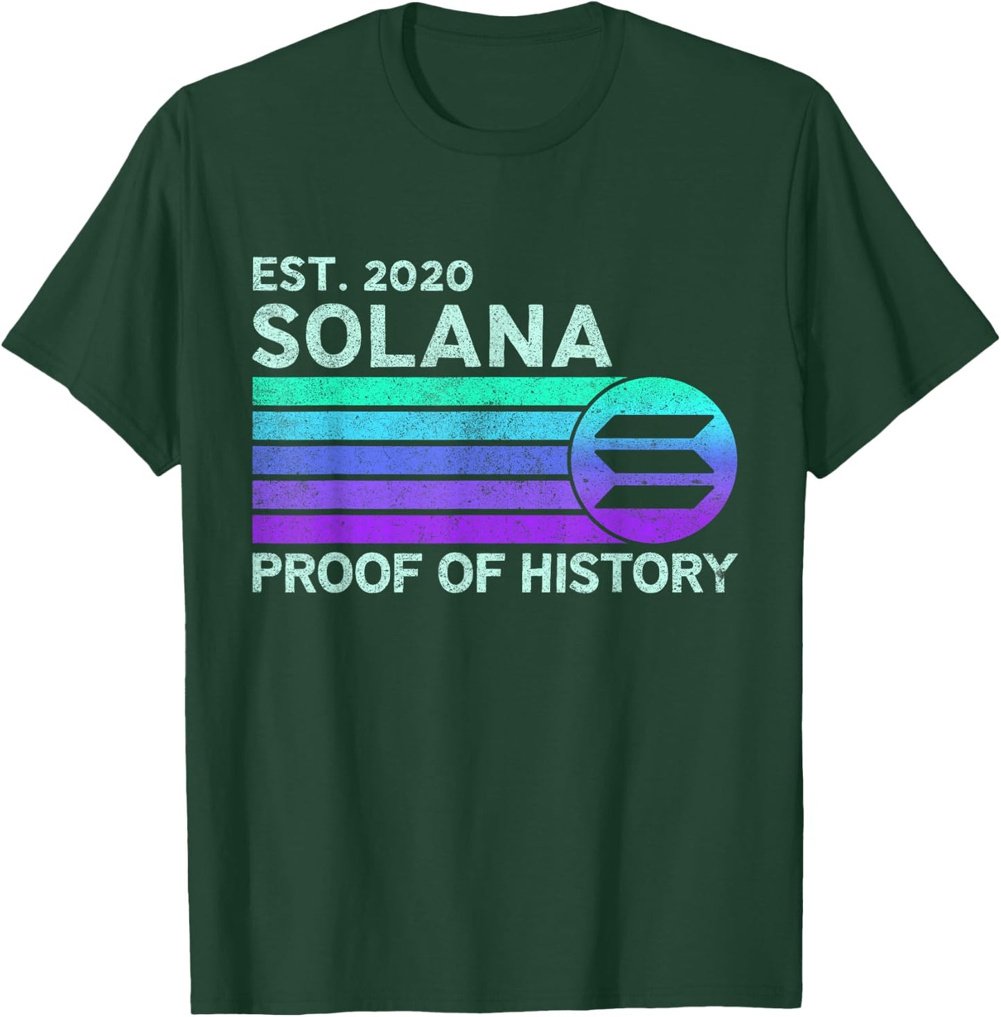 Vintage Solana SOL Crypto Proof of History | Retro Solana T-Shirt - T-Shirt | Forest