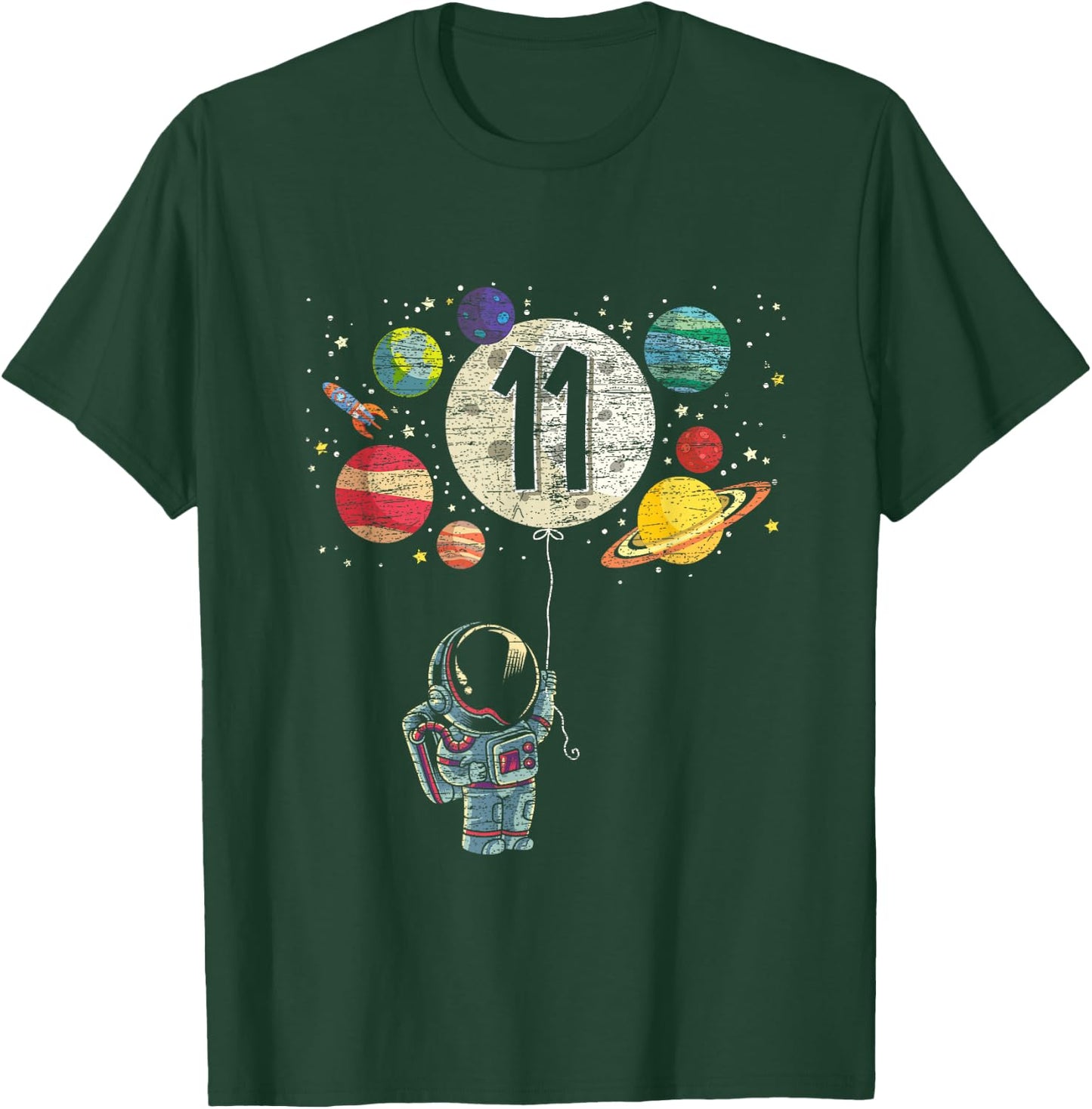 11 Years Old Birthday Boy Gifts Astronaut 11th Birthday T-Shirt - T-Shirt | Forest