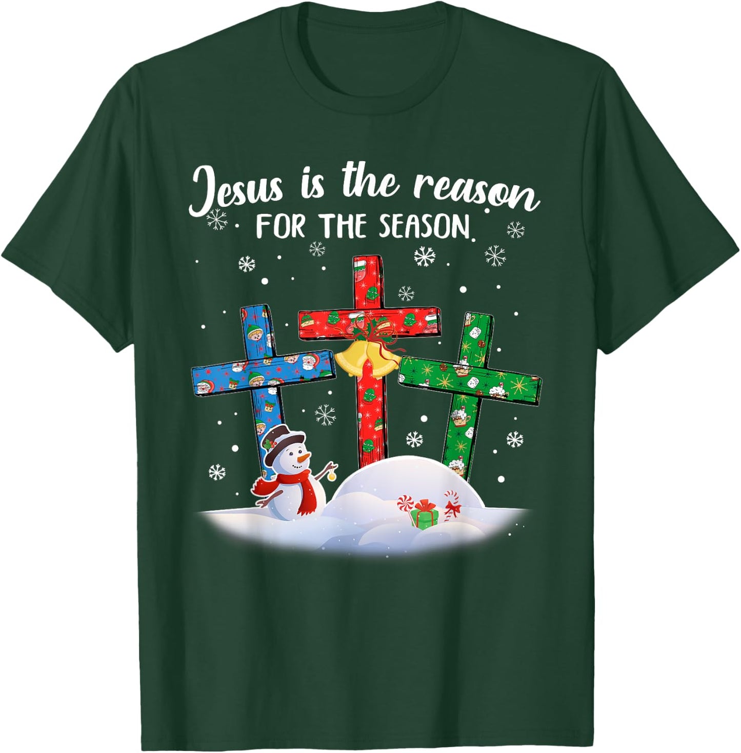 Jesus Is The Reason For The Season Christian Christmas Xmas T-Shirt - T-Shirt | Forest