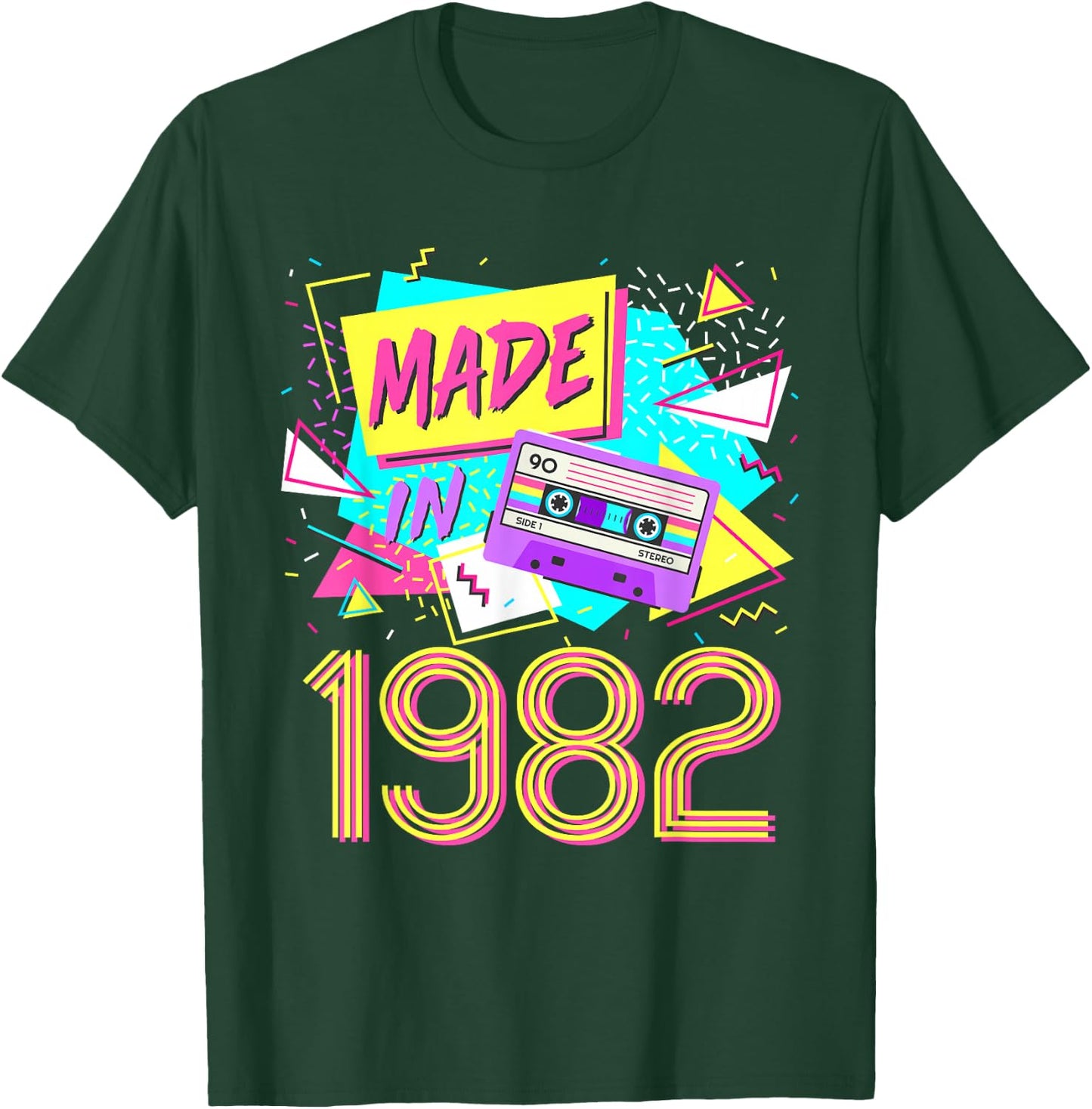 Made in 1982 40 Years Old Retro Vintage 80s 40th Birthday T-Shirt - T-Shirt | Forest