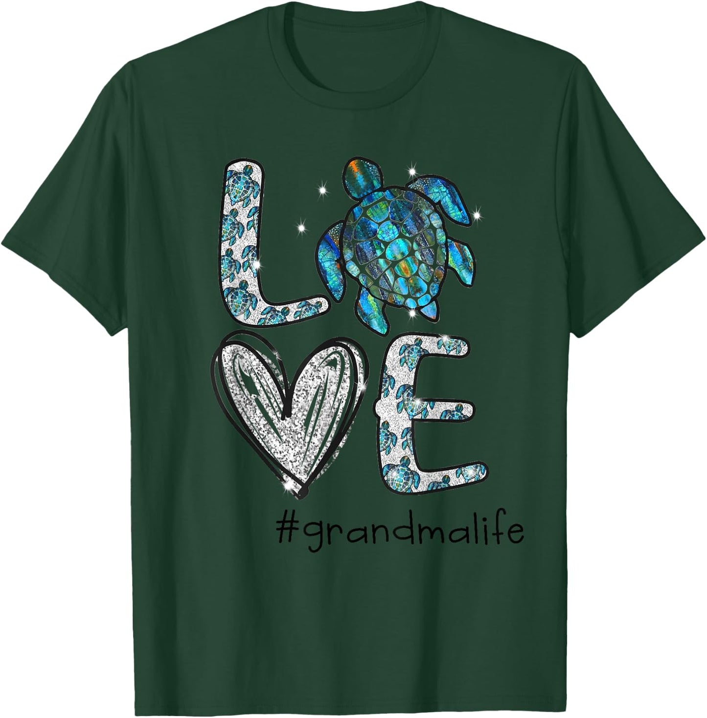 Grandma Turtle - Love Grandma Life Sea Turtle T-Shirt - T-Shirt | Forest
