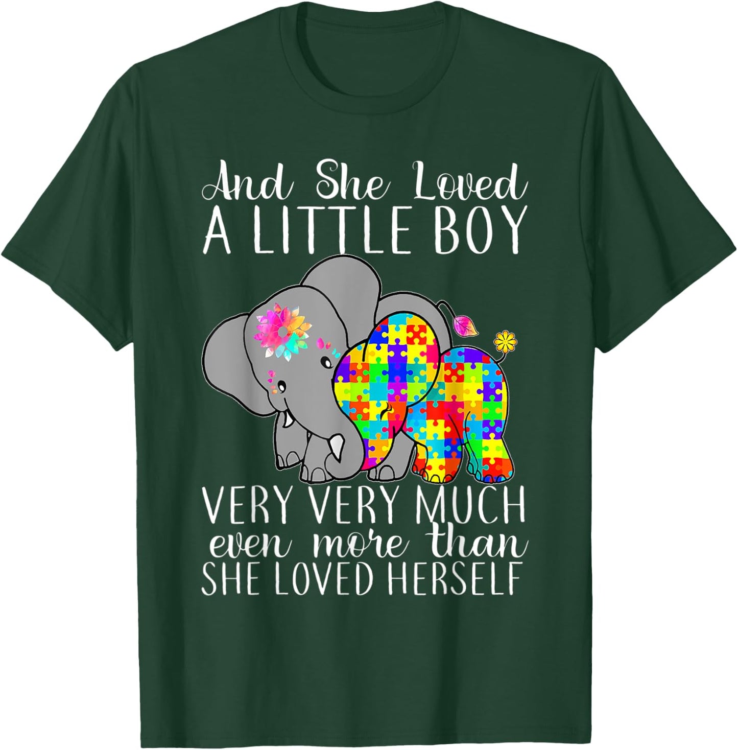 She Loved A Little Boy Very Much Autism Elephant Mom T-Shirt - T-Shirt | Forest