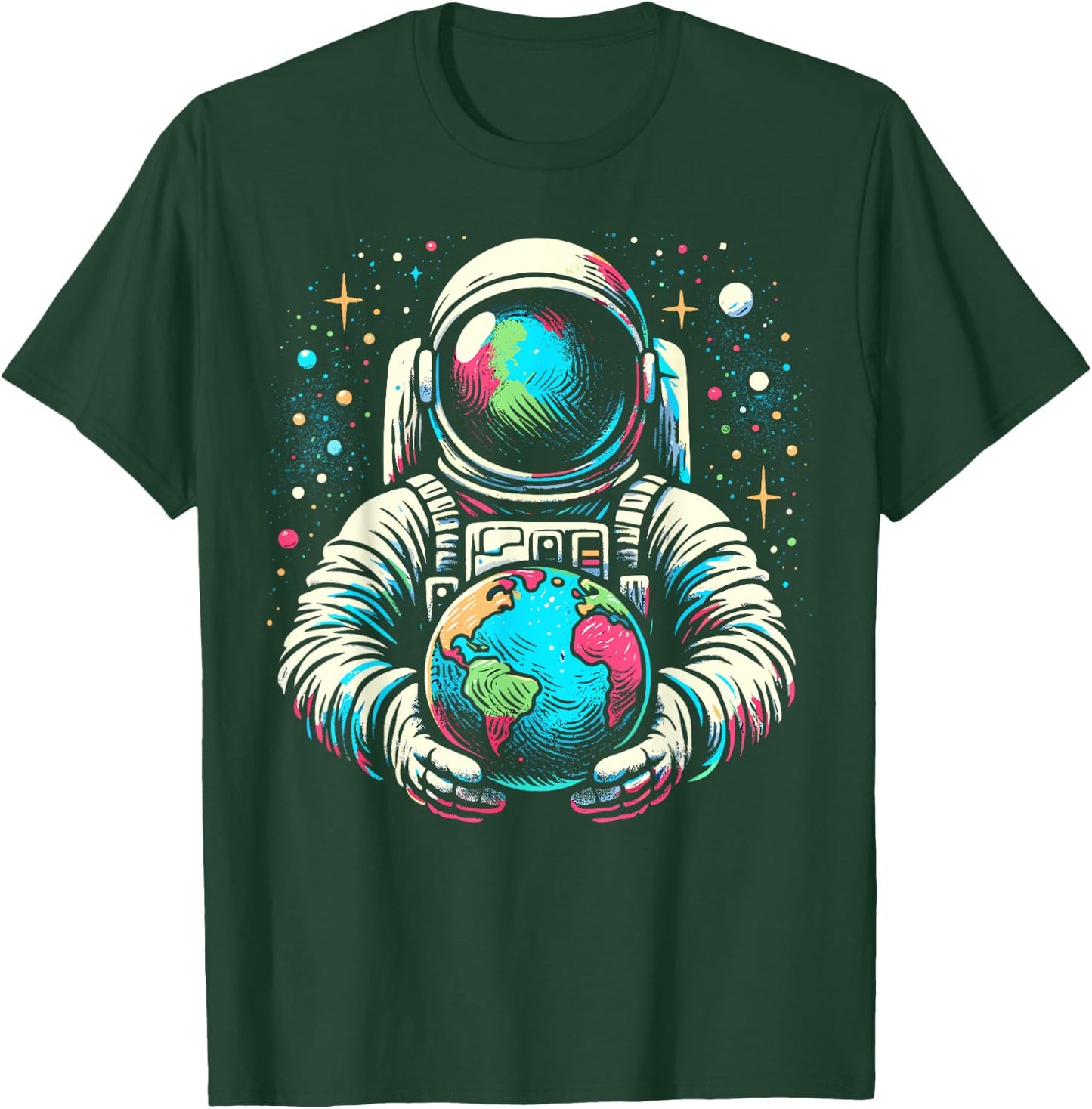 Space Graphic Funny Astonaut holding Space T-Shirt - T-Shirt | Forest