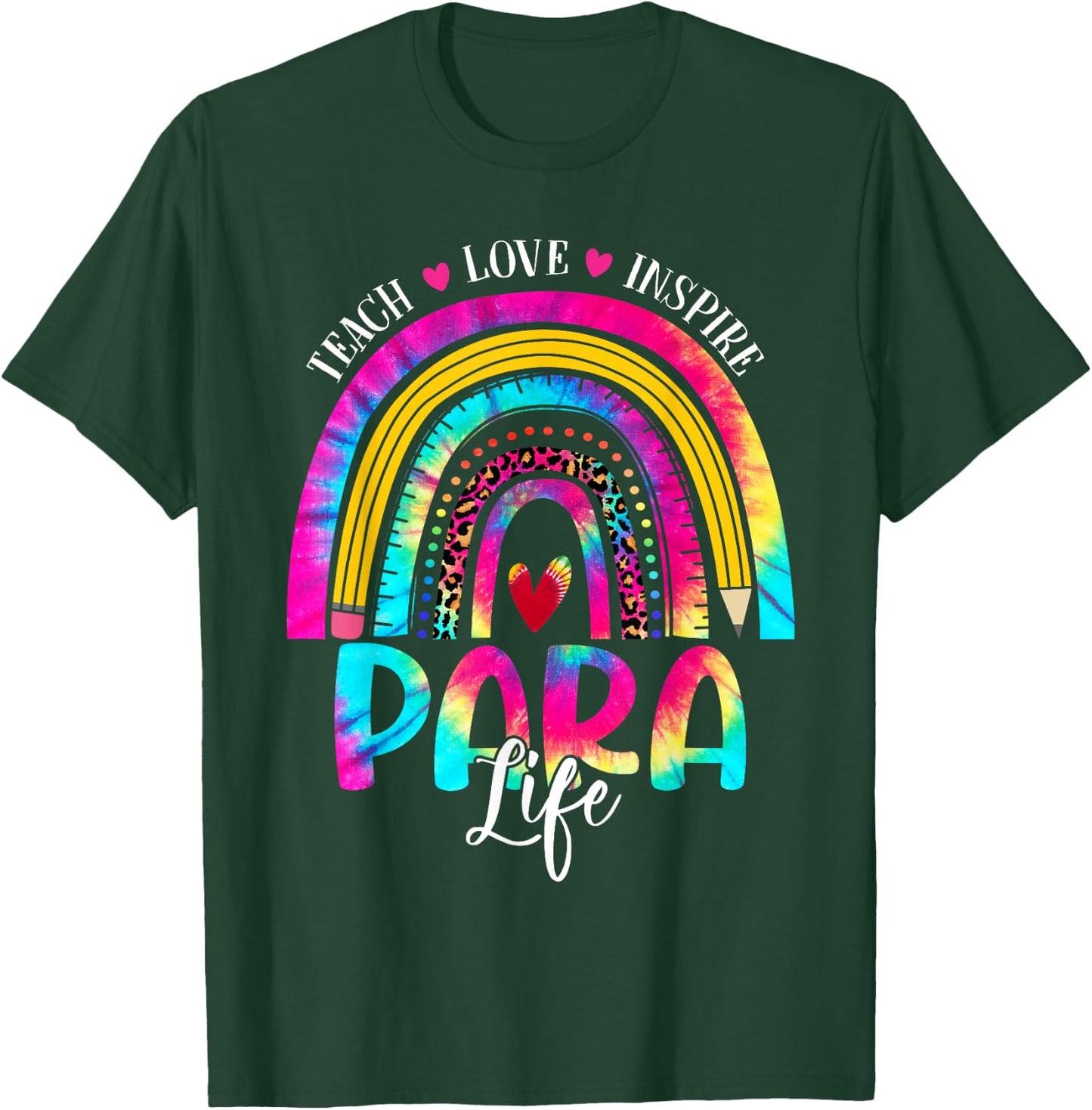 Funny Para Life Teacher Rainbow Tie Dye First Day Of School Men Women T-Shirt - T-Shirt | Forest