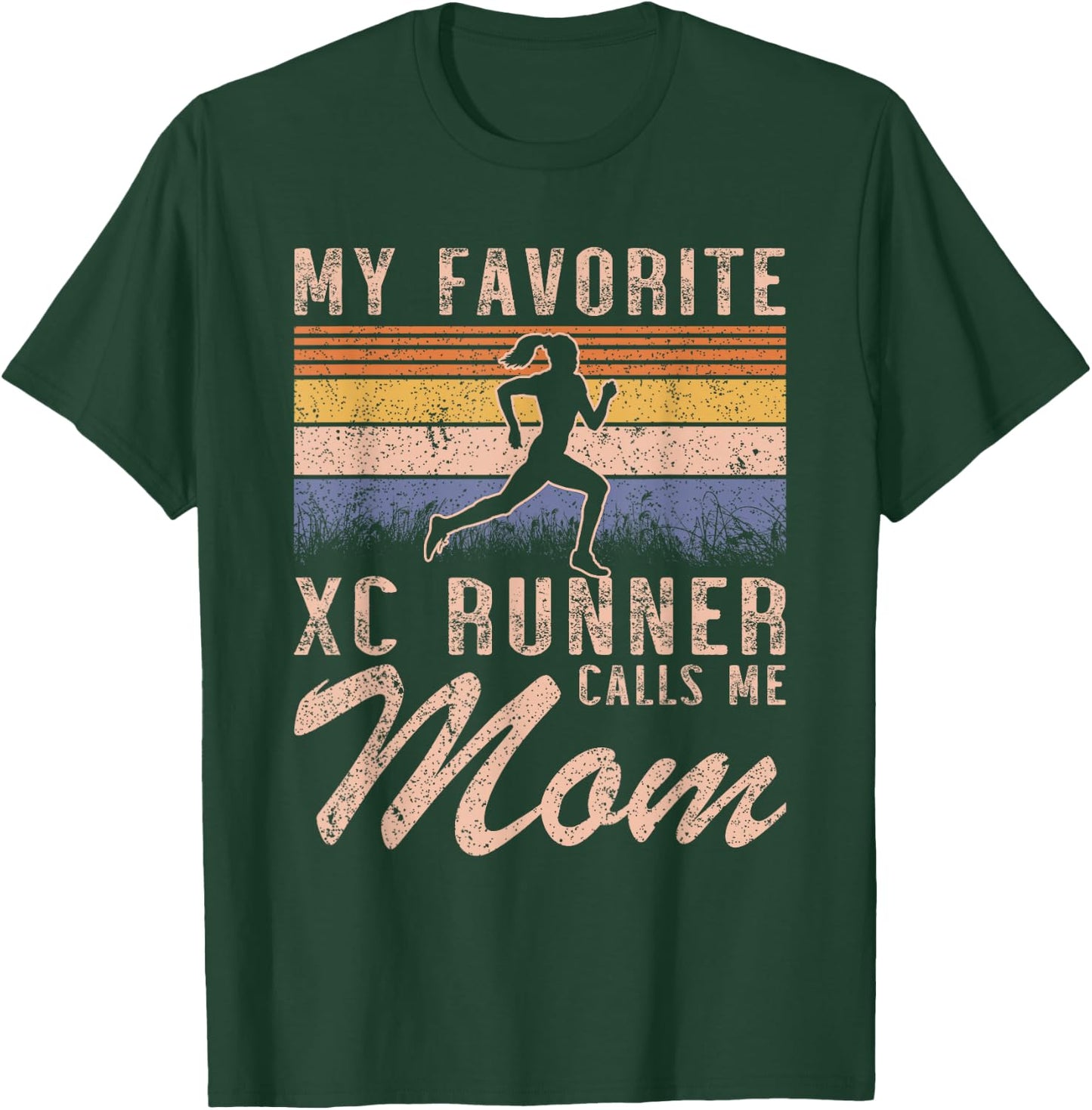 My Favorite Cross Country Runner Calls Me Mom - Running Girl T-Shirt - T-Shirt | Forest