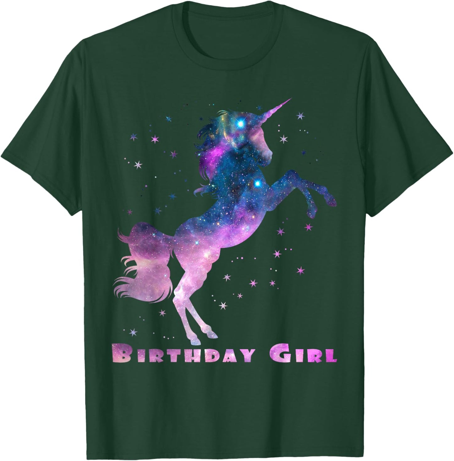 Space Unicorn Birthday Girl Galaxy Unicorn Cute Teens Kids T-Shirt - T-Shirt | Forest