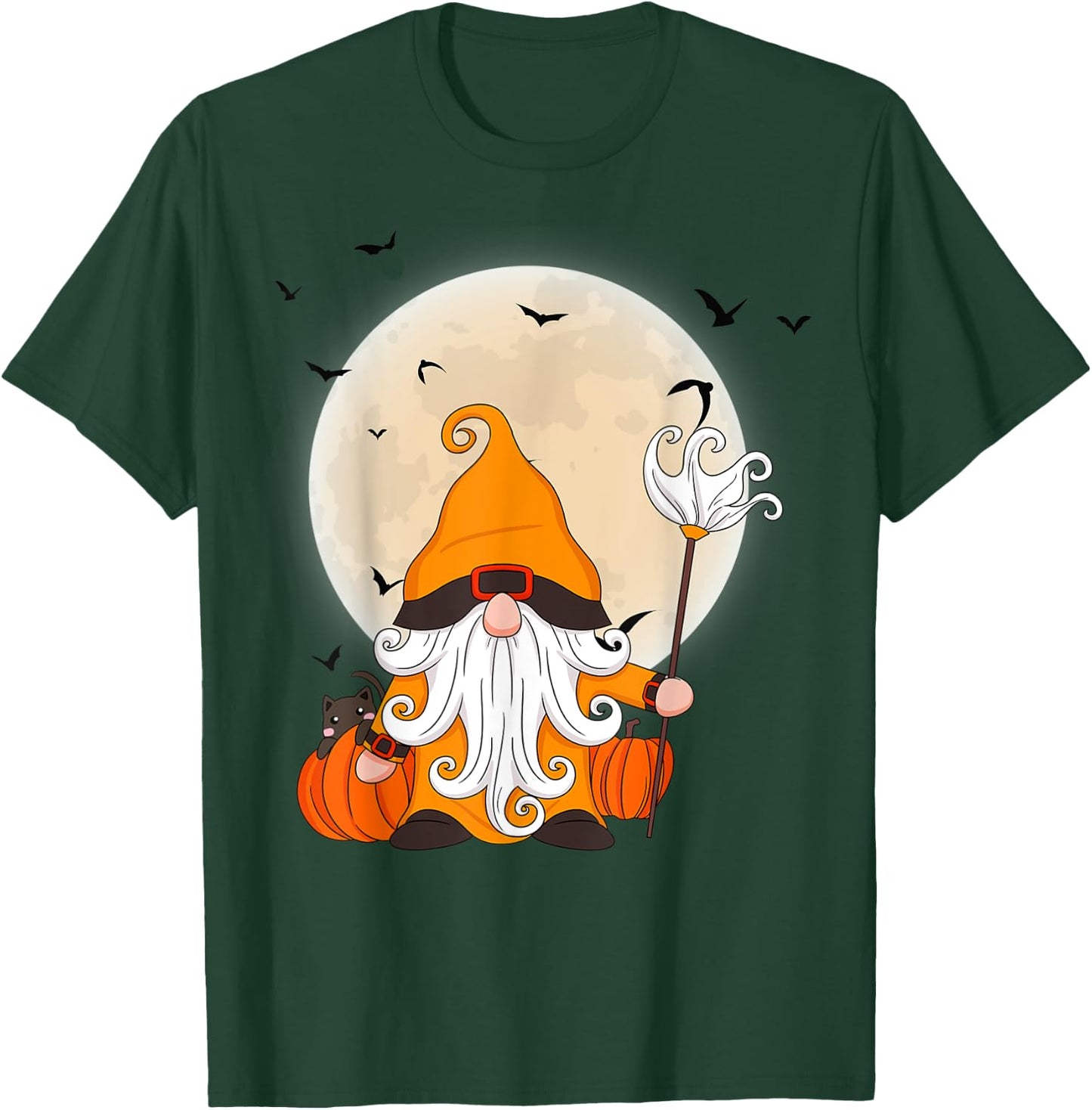 halloween cat gnome cute Gnome Halloween Costume Pumpkin Men Women Kids T-Shirt - T-Shirt | Forest