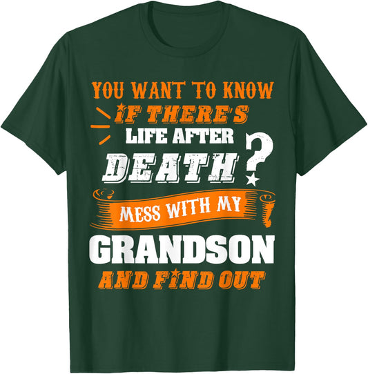 Family Shirt Don't Mess With My Grandson Funny Gift T-Shirt - T-Shirt | Forest