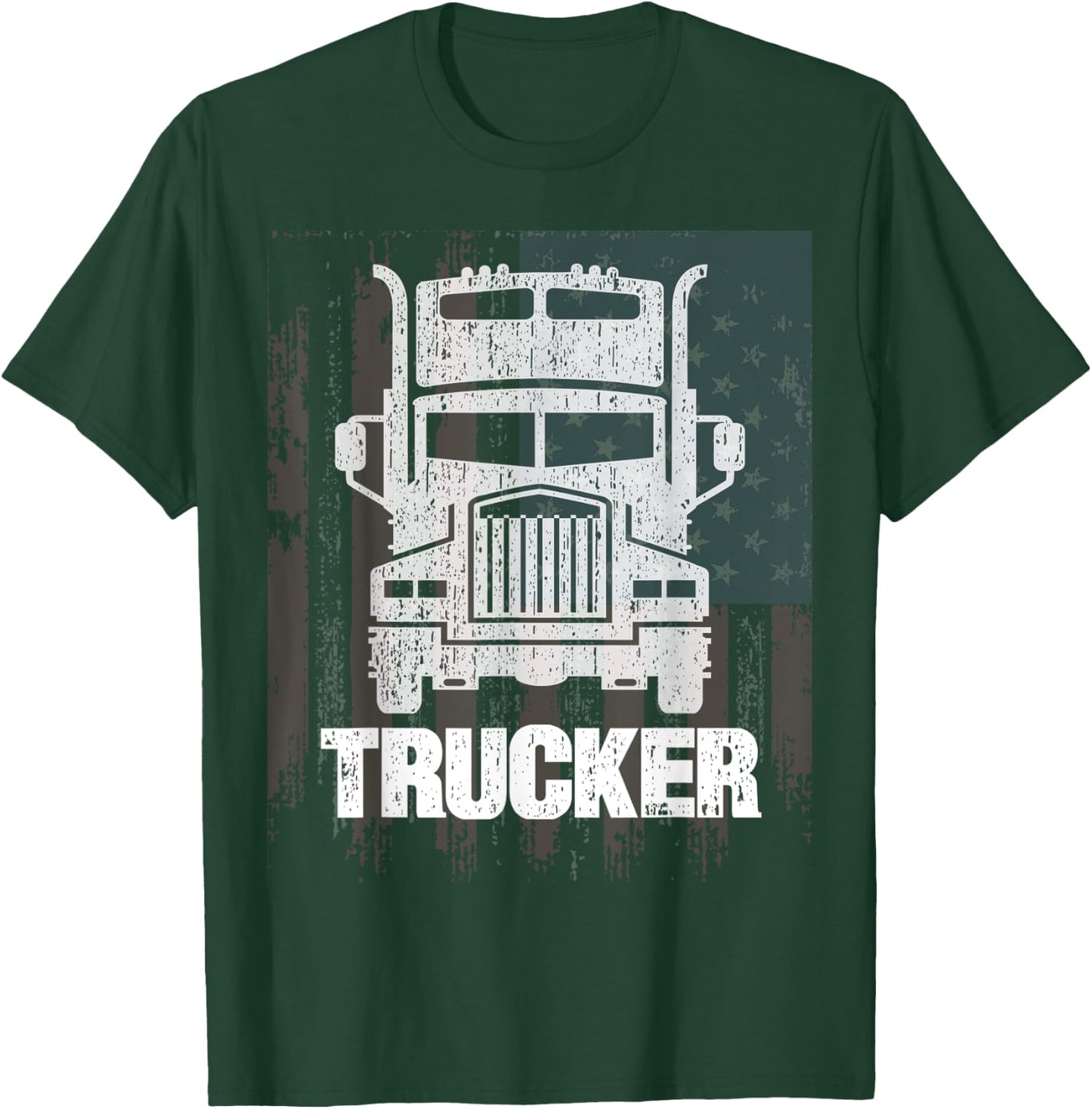 Cool Vintage Tractor Trailer Truck Drivers Gift T-Shirt - T-Shirt | Forest