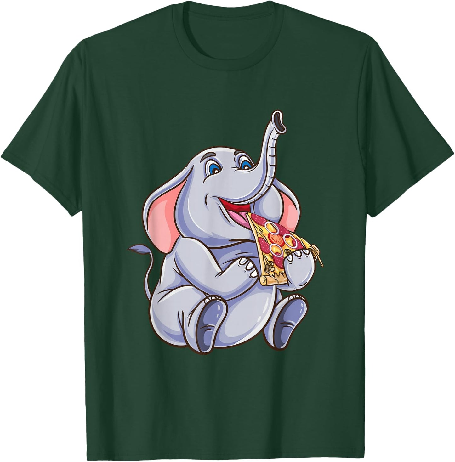 Funny Elephant Eating Pizza T-Shirt - T-Shirt | Forest