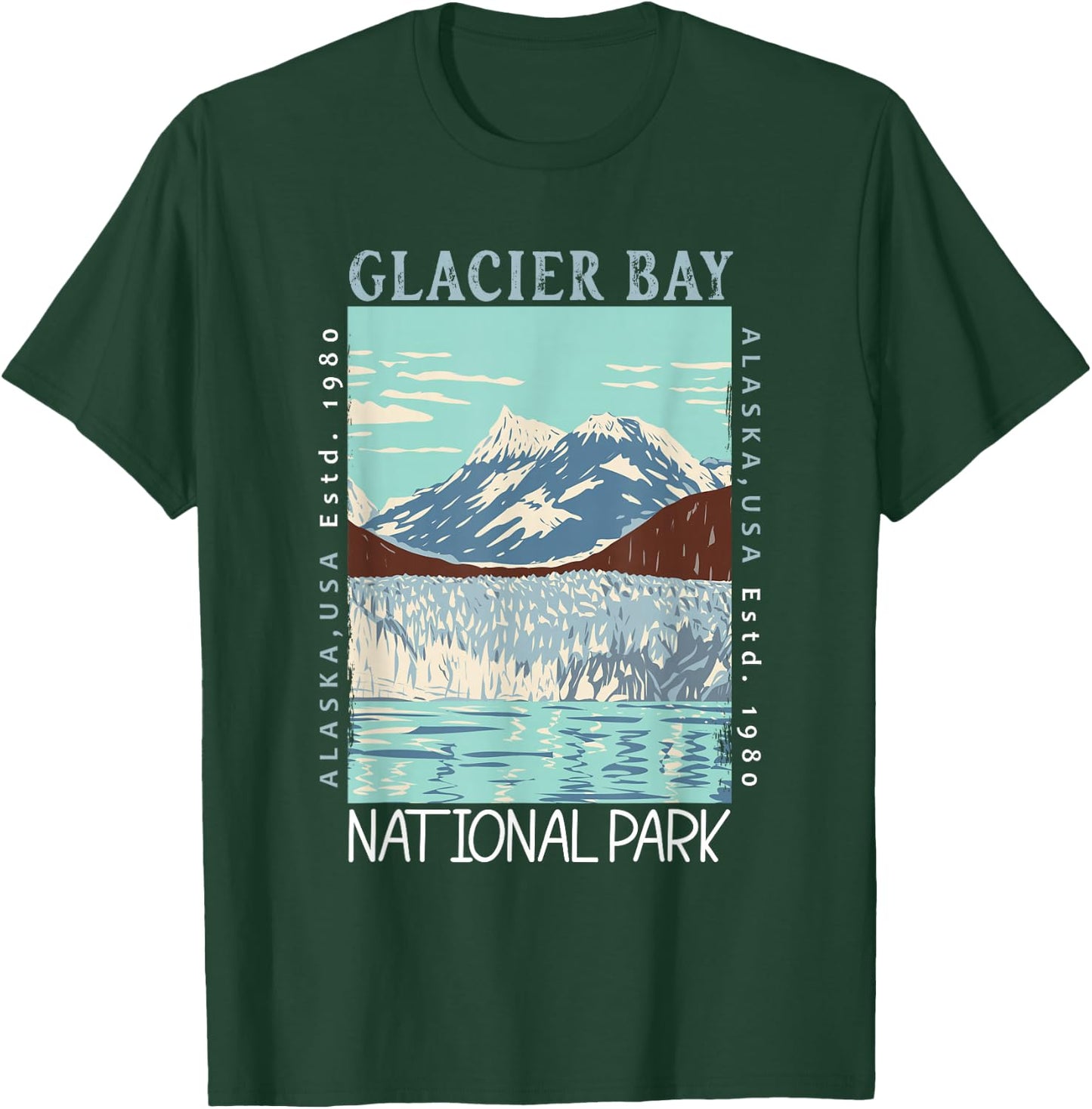 Glacier Bay National Park Alaska Distressed Vintage T-Shirt - T-Shirt | Forest