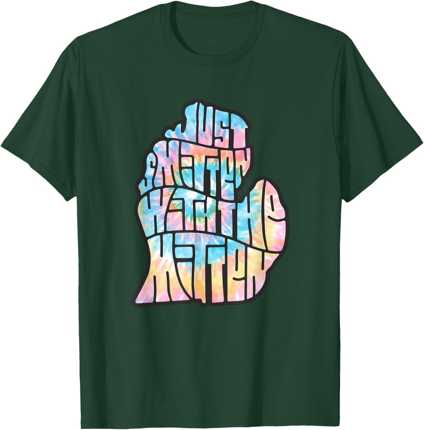 Tie Dye Michigan Native | Smitten With the Mitten T-Shirt - T-Shirt | Forest