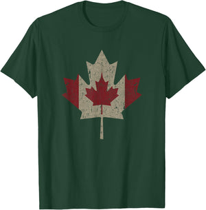 Vintage Canada Flag Shirt Maple Leaf Canadian Pride T-Shirt - T-Shirt | Forest