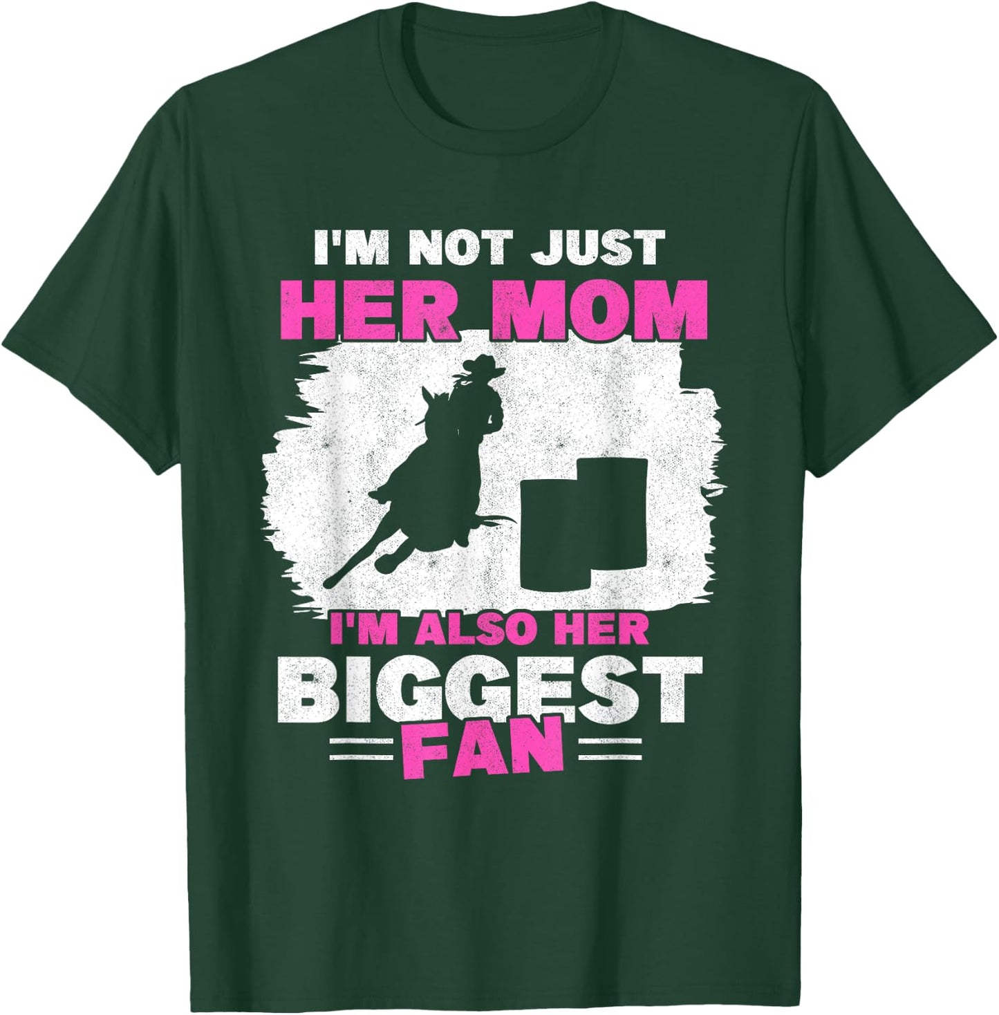 Mother Of Barrel Racer Mom Biggest Fan Horse Barrel Racing T-Shirt - T-Shirt | Forest