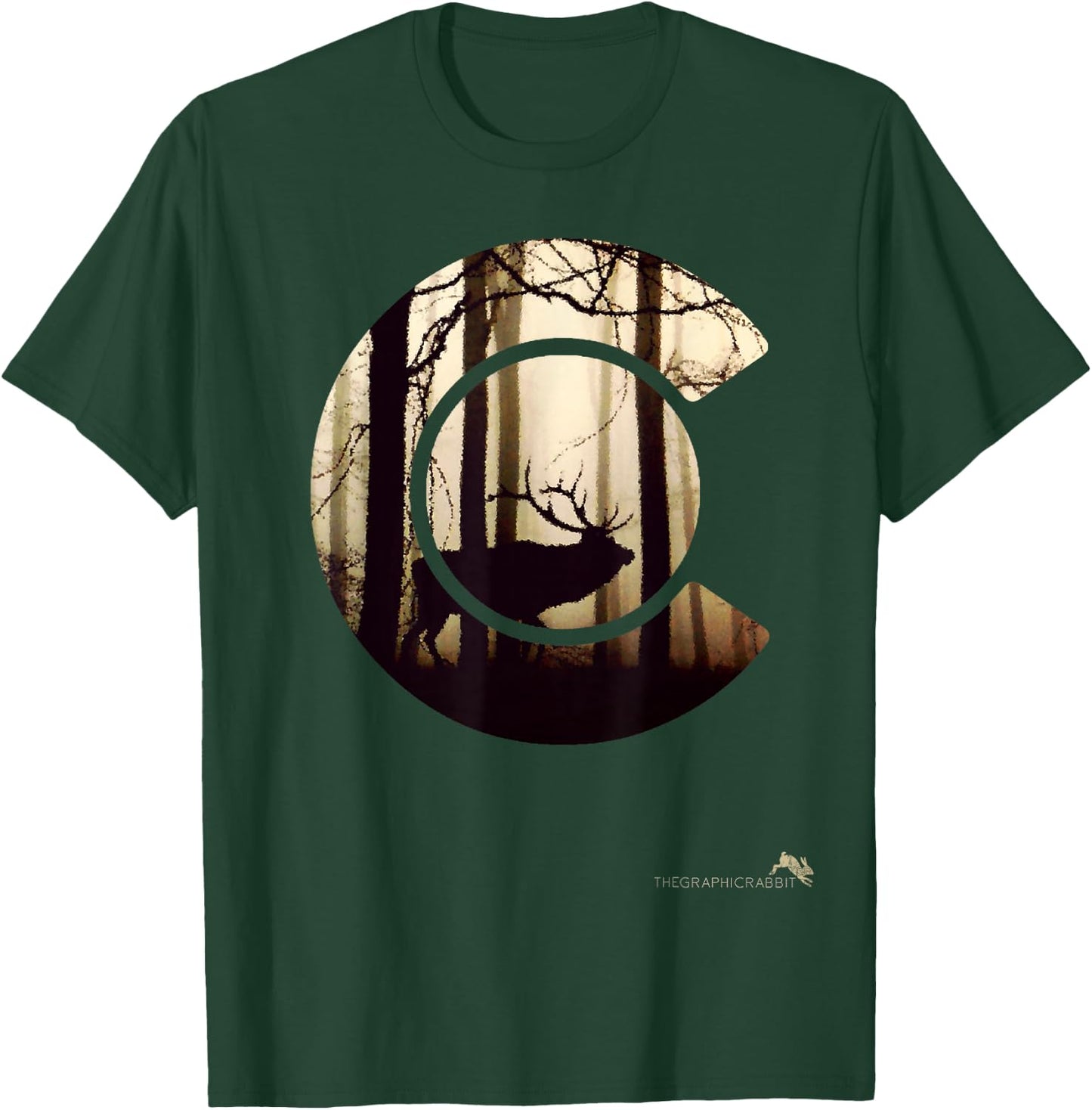 Colorado Flag Logo Elk Hunting Shirt Men T-Shirt - T-Shirt | Forest